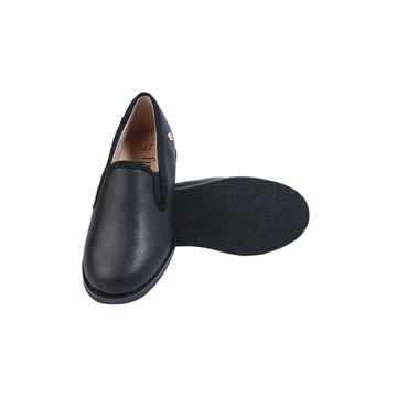 Black Leather Slip Ons