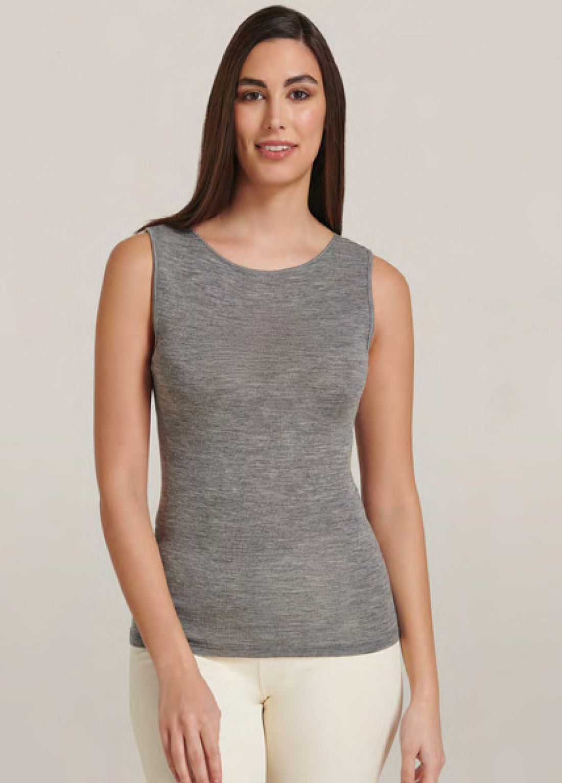 EGI ® Luxury Merino Wool Silk (85% Wool 15% Silk) Tank Top. Proudly Made in Italy.(1401)