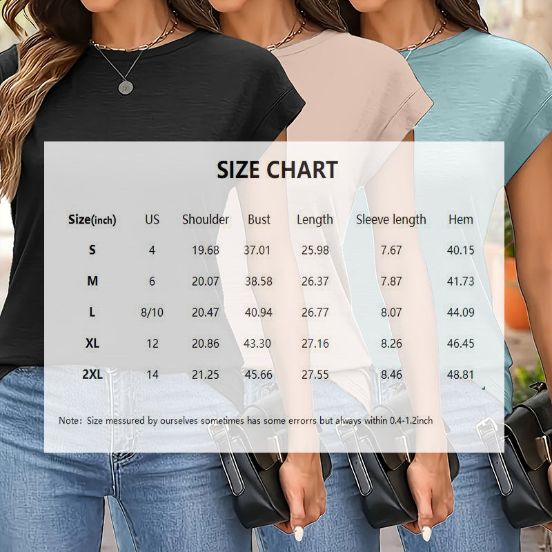 Women’s 3-Pack Basic Round Neck Short Sleeve T-Shirts – Solid Color Casual Summer Tops