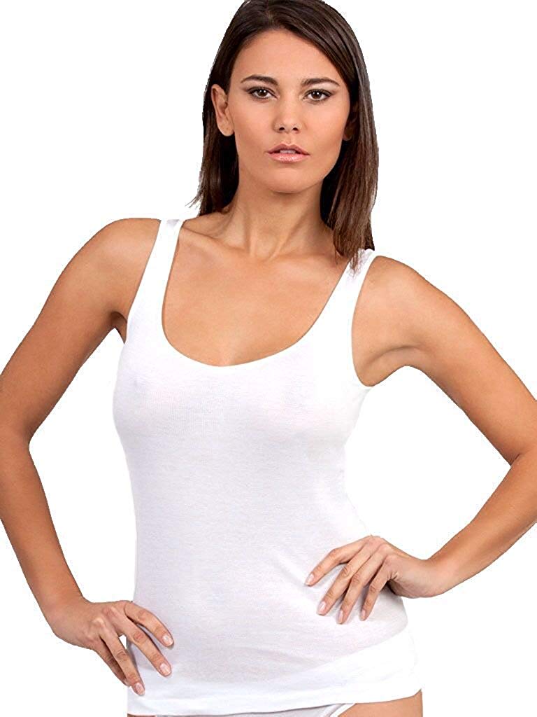 EGI Luxury 100%" Filo di Scozia Cotton Women's Tank(S - XXXL). Proudly Made in Italy.