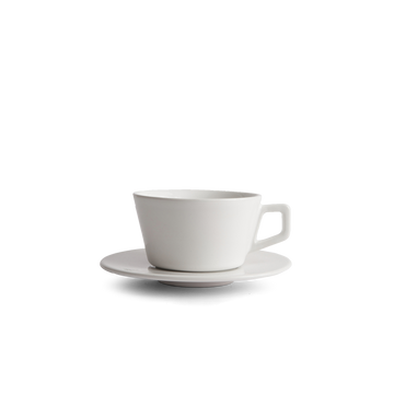 12oz Large Latte Cup & Saucer - White