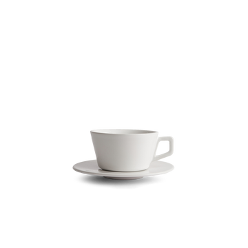 8oz Small Latte Cup & Saucer - White