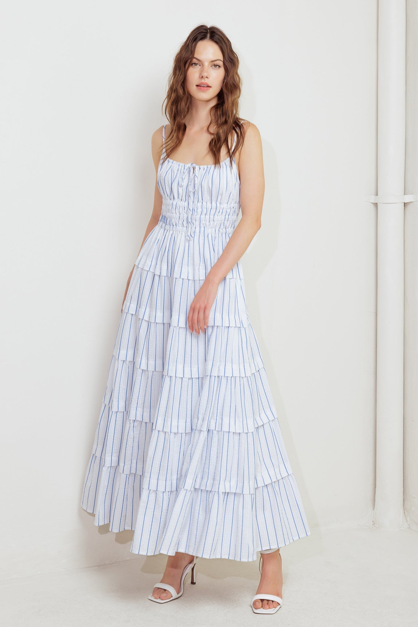 BREEZE NOTE WOVEN MIDI DRESS