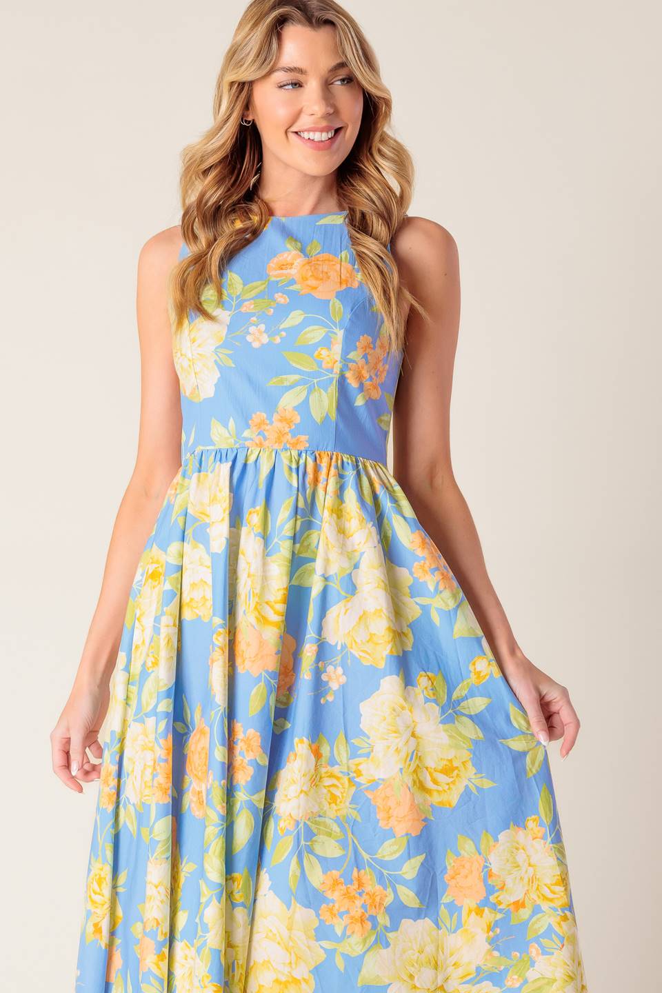 DREAMSCAPE POWDER BLUE MIDI DRESS