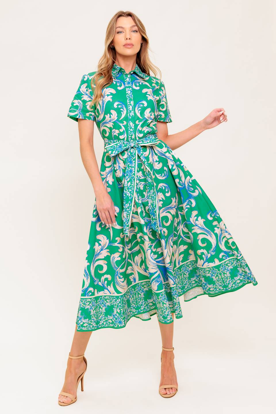 SUMMER BOUQUET WOVEN MIDI DRESS