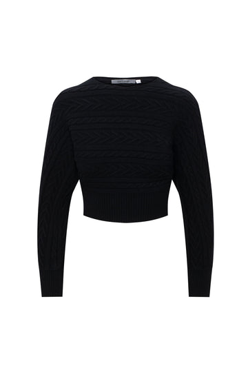 Cable Knit Cropped Sweater