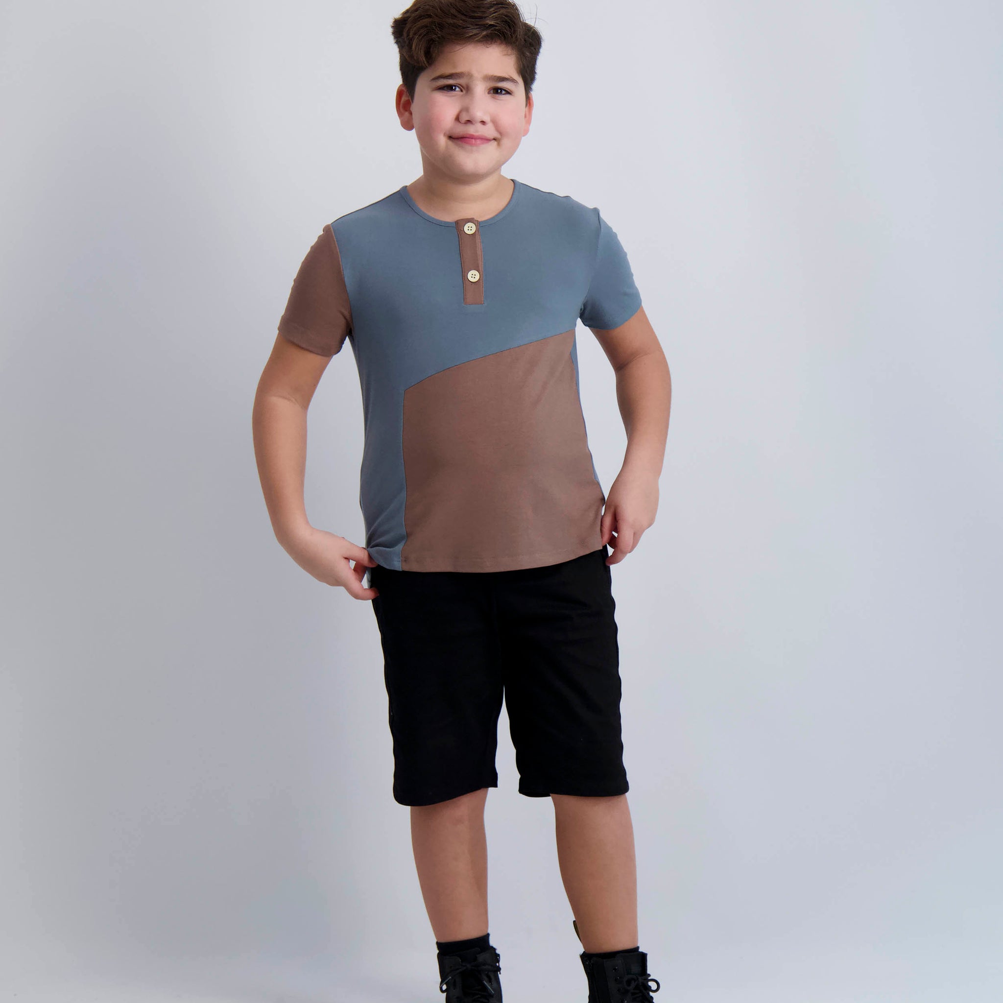 Blueberry and Mocha Contrast Tee