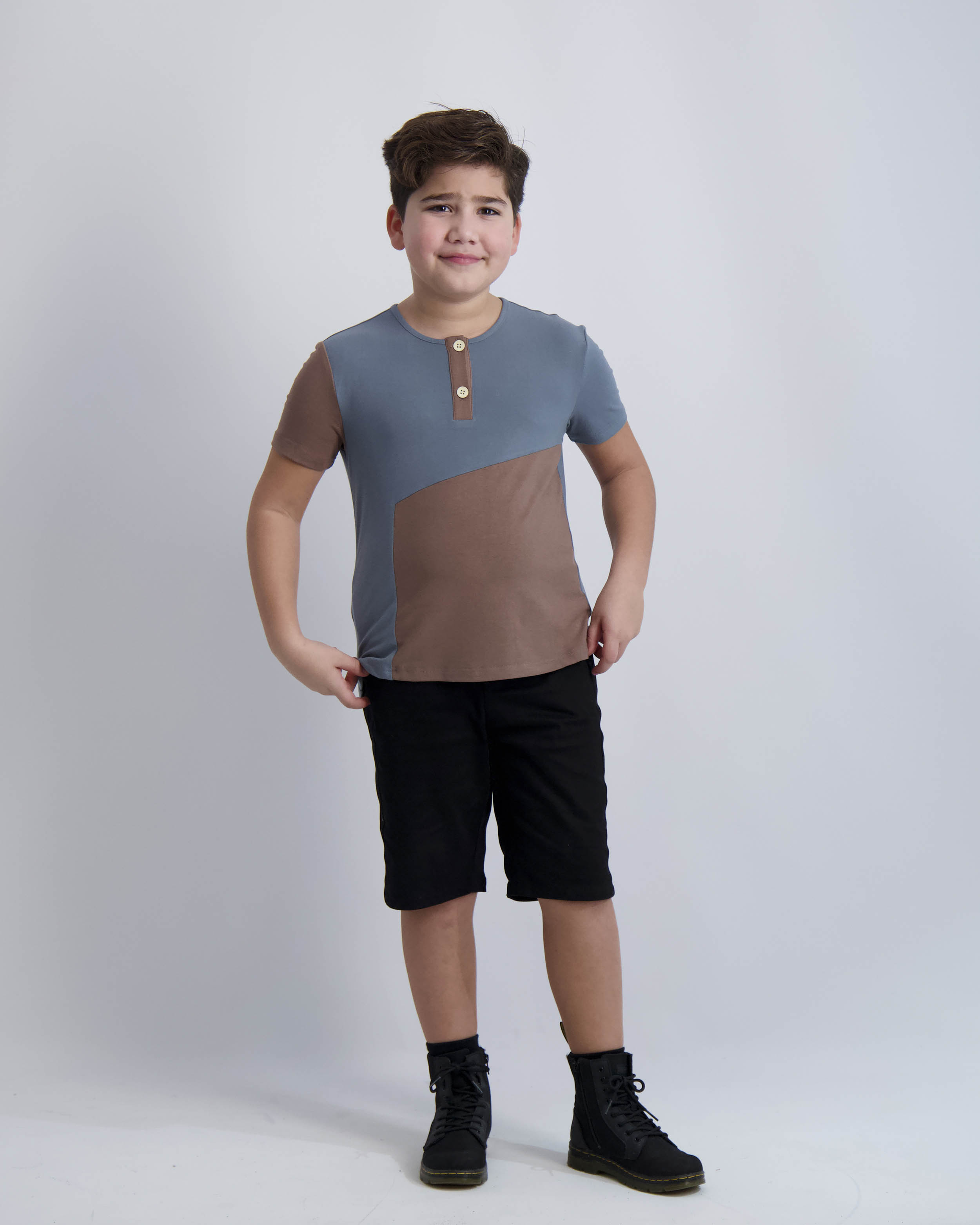 Blueberry and Mocha Contrast Tee