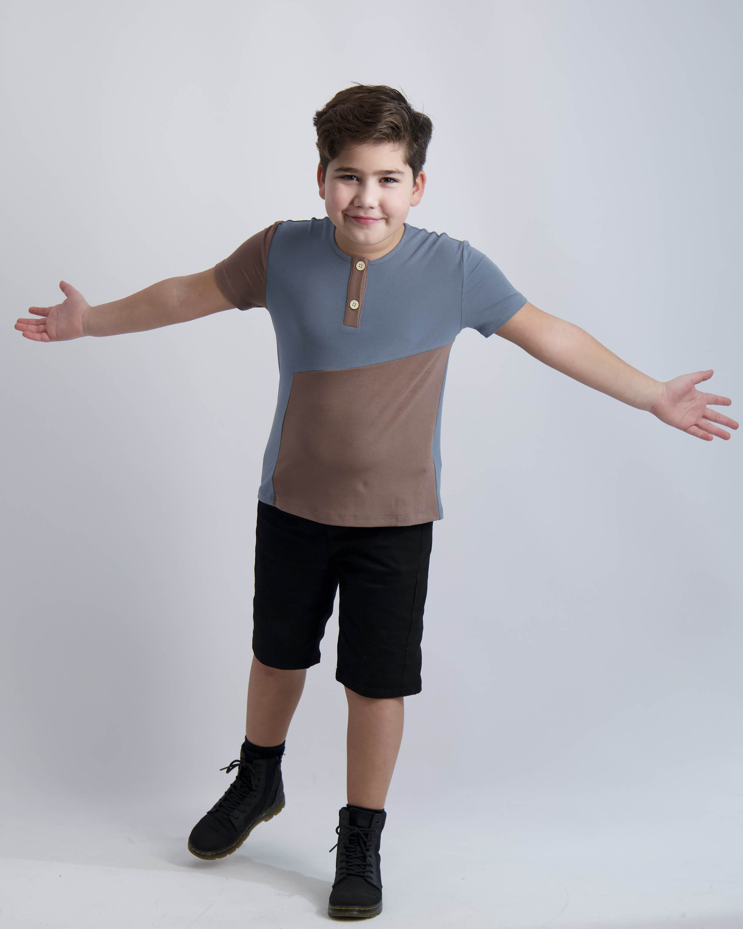 Blueberry and Mocha Contrast Tee