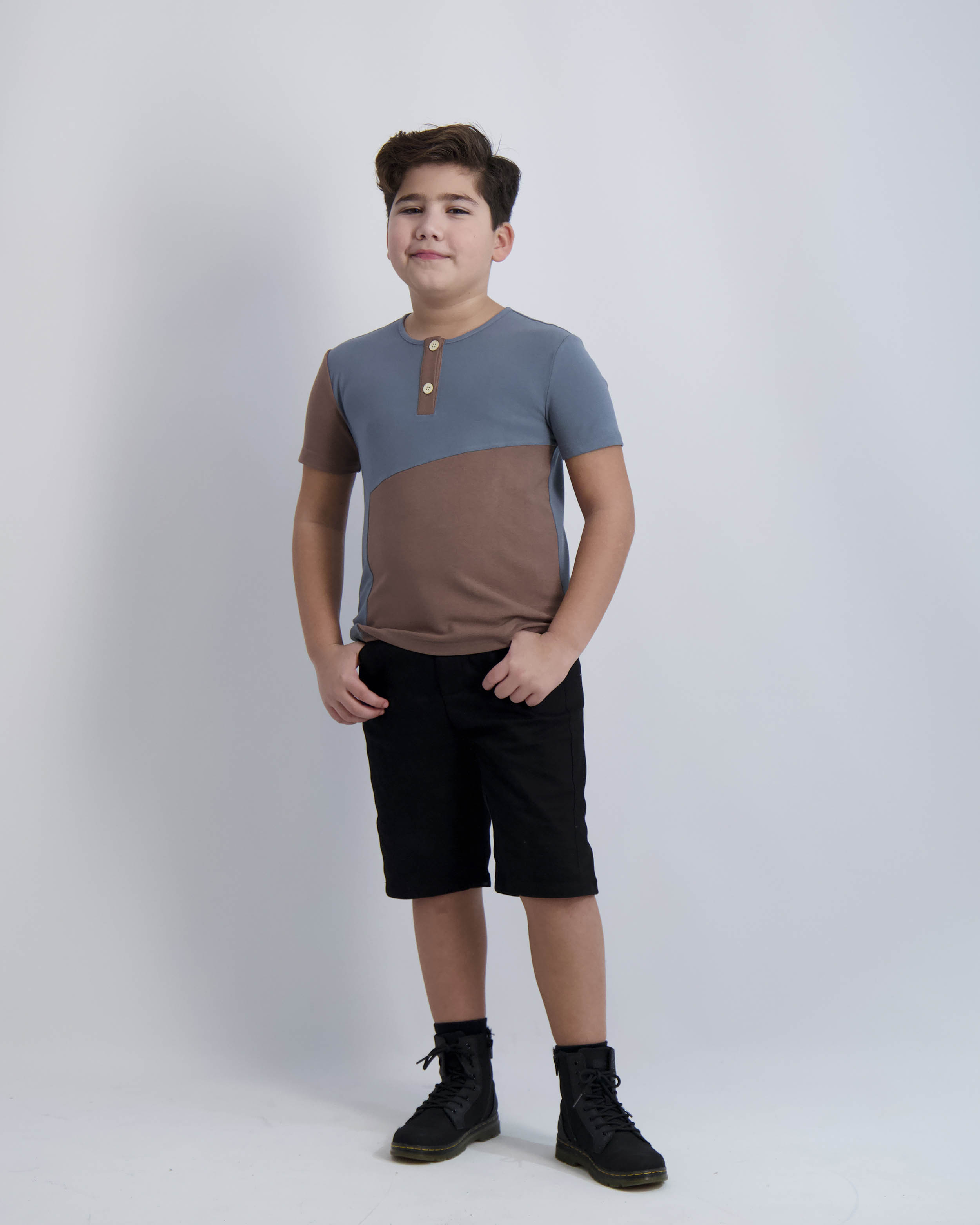 Blueberry and Mocha Contrast Tee