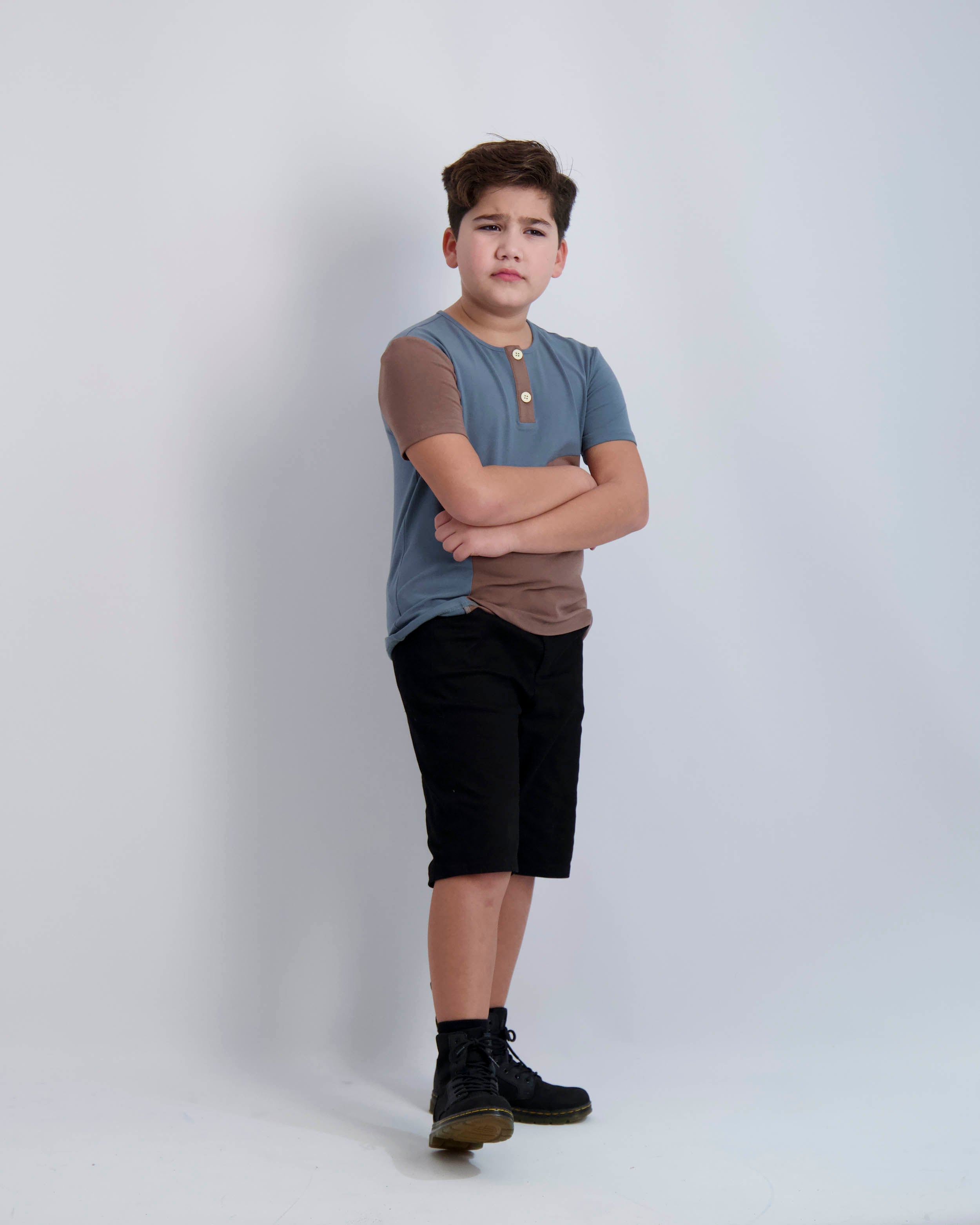 Blueberry and Mocha Contrast Tee