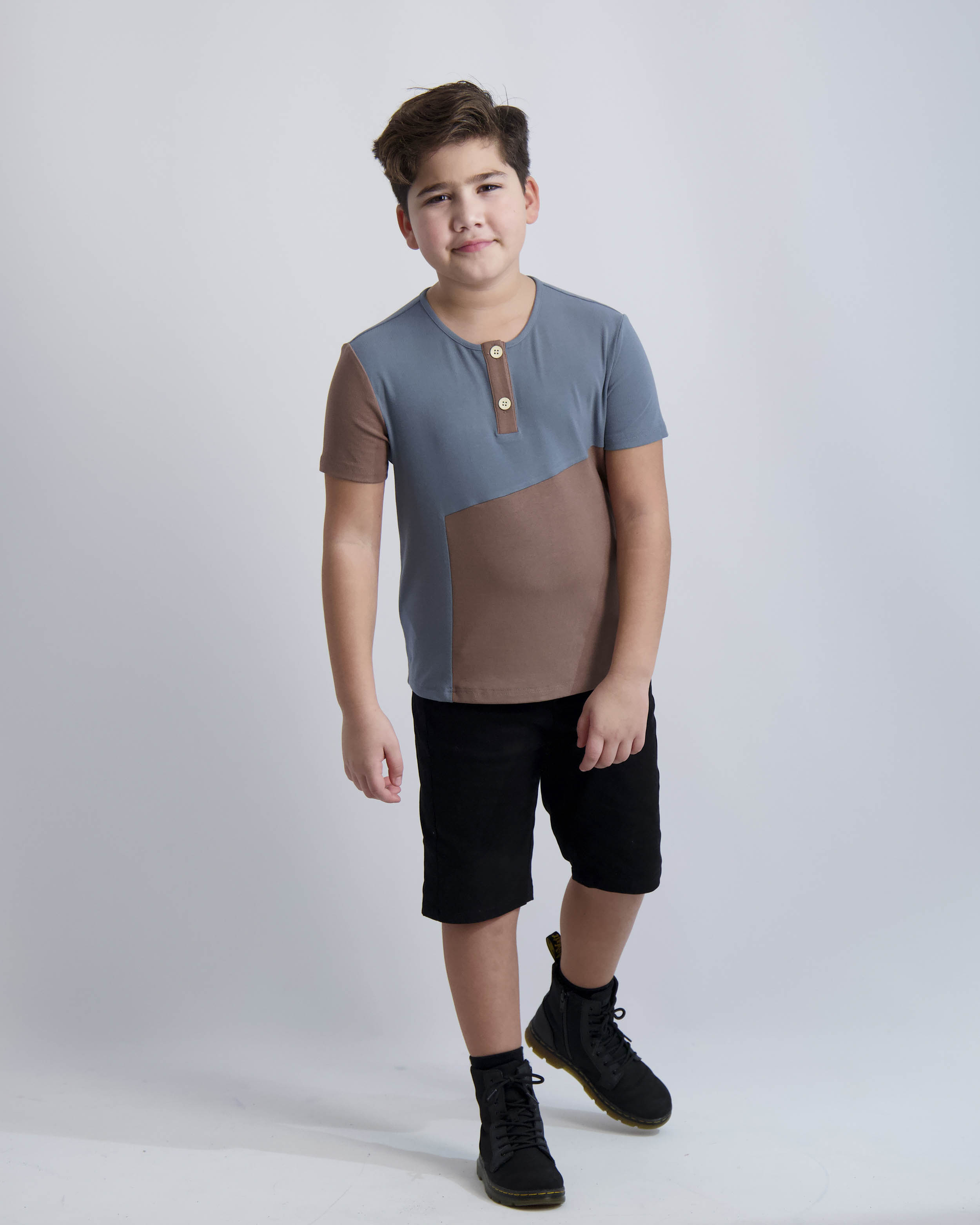 Blueberry and Mocha Contrast Tee