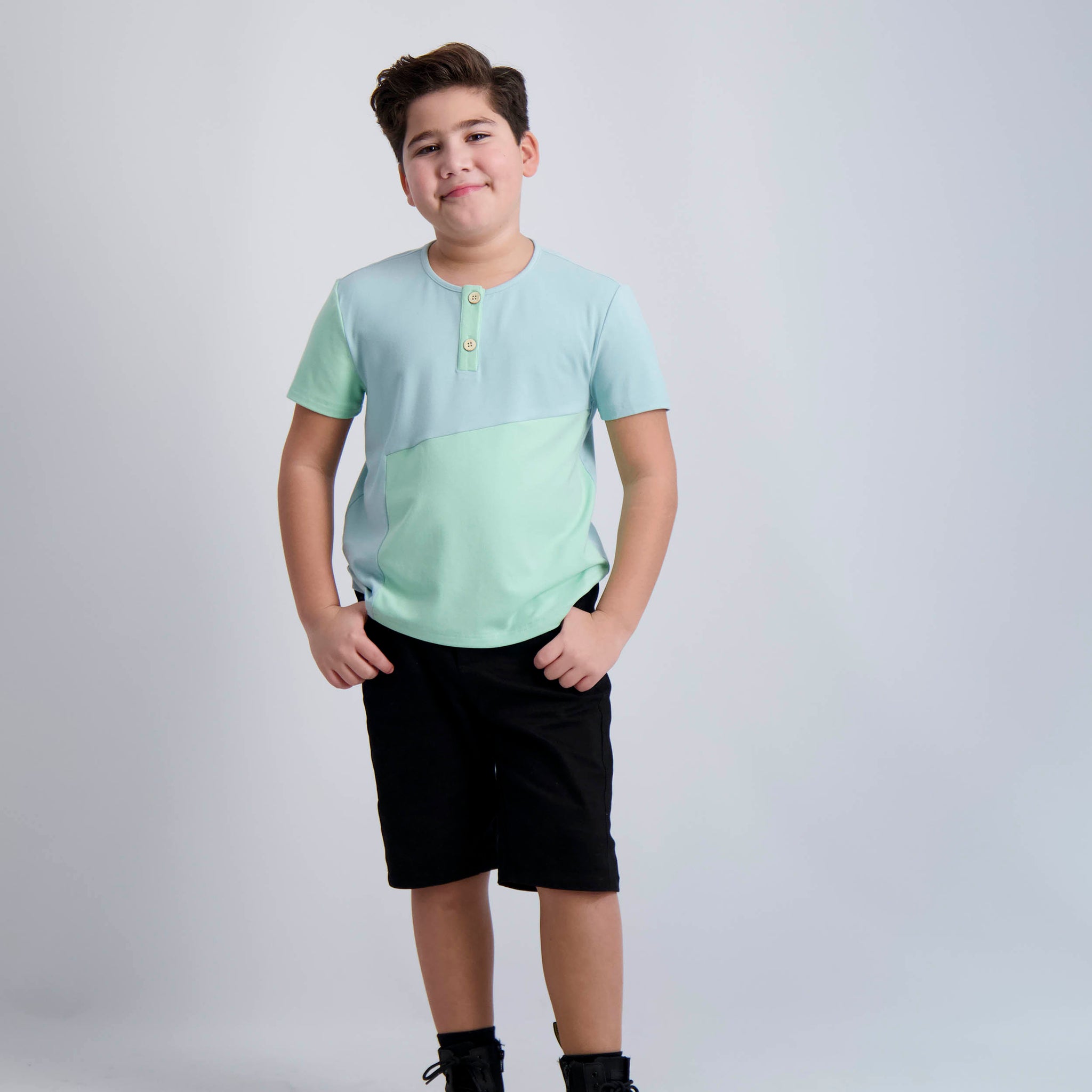 Sky and Seafoam Contrast Tee