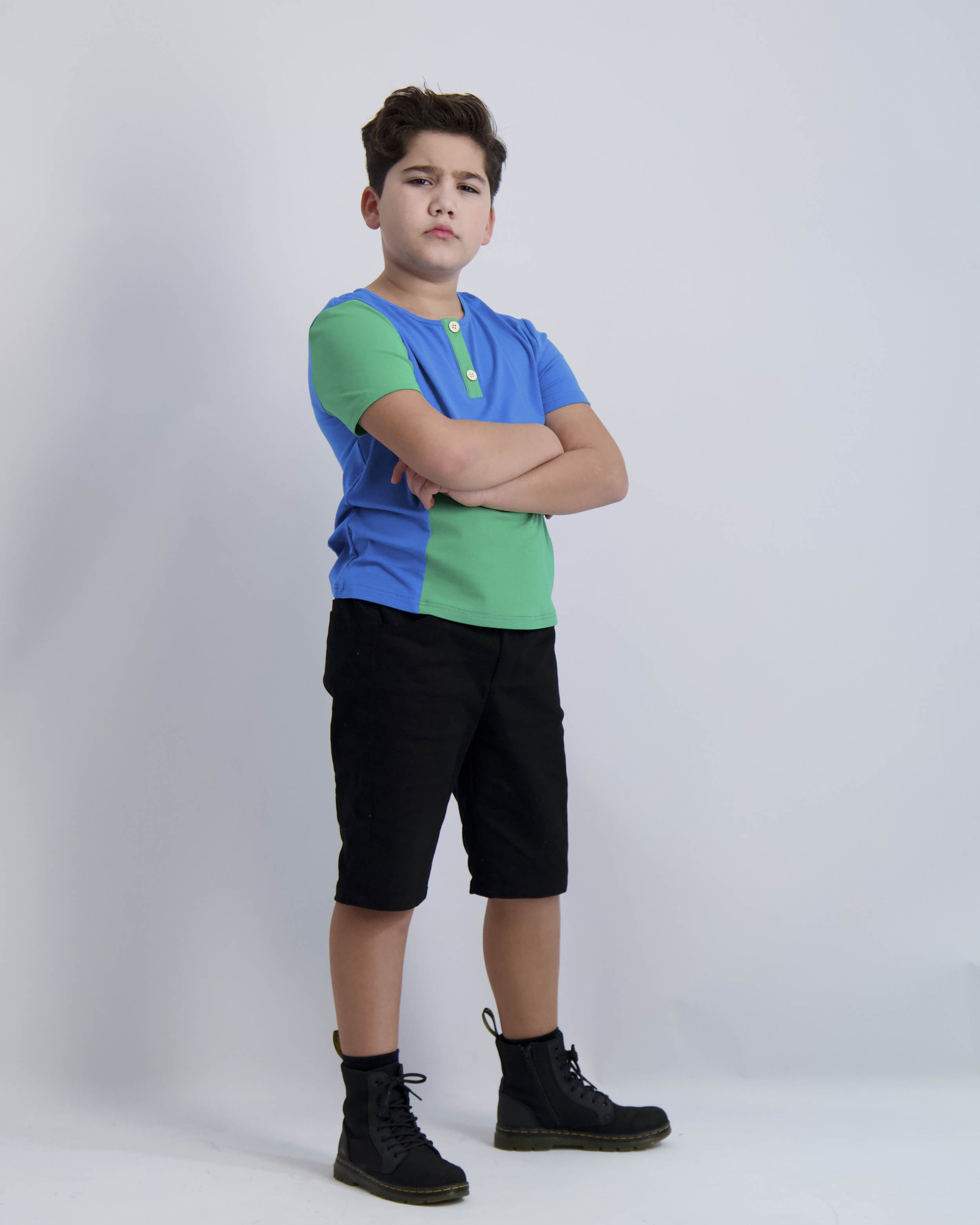Cobalt and Emerald Contrast Tee
