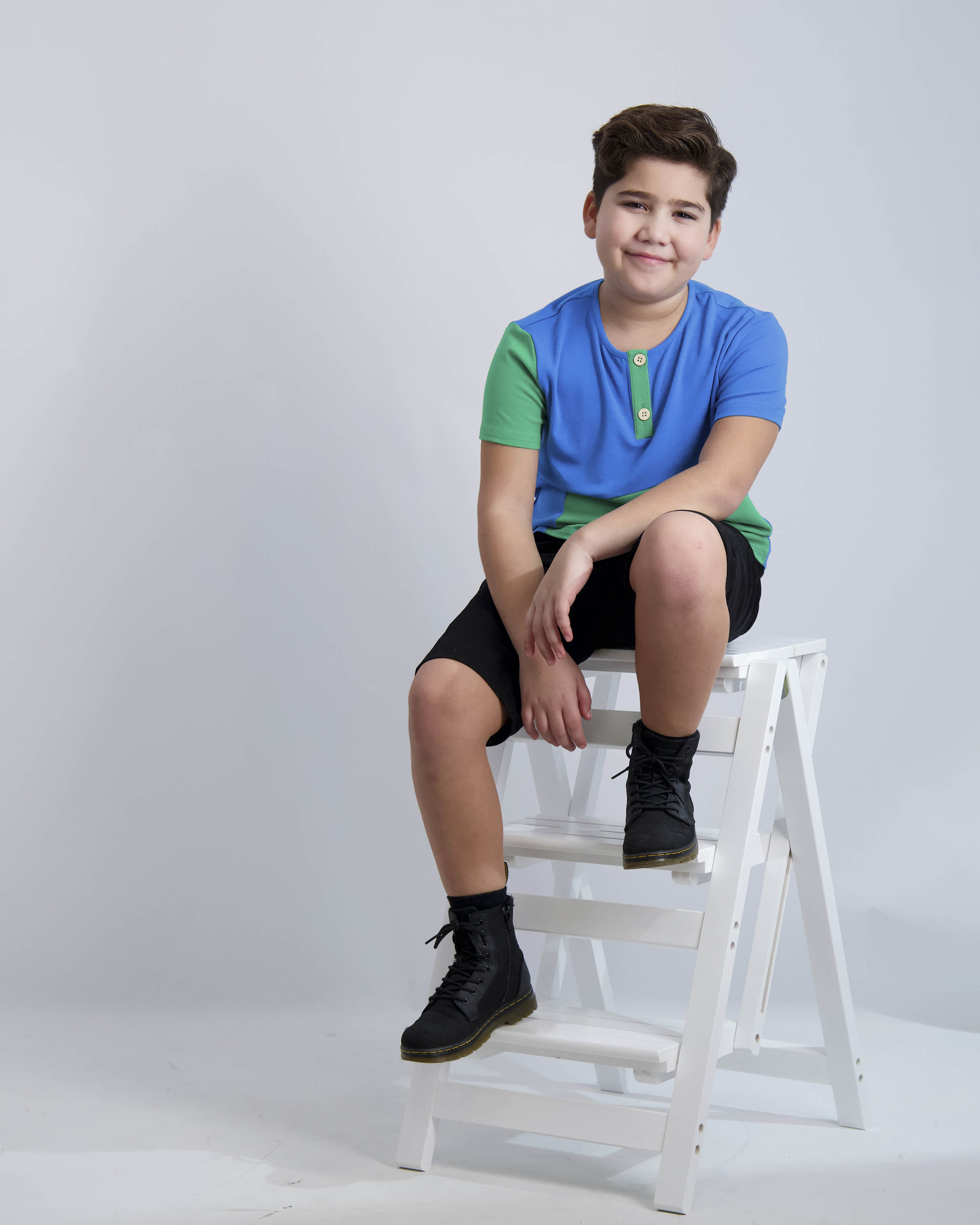 Cobalt and Emerald Contrast Tee