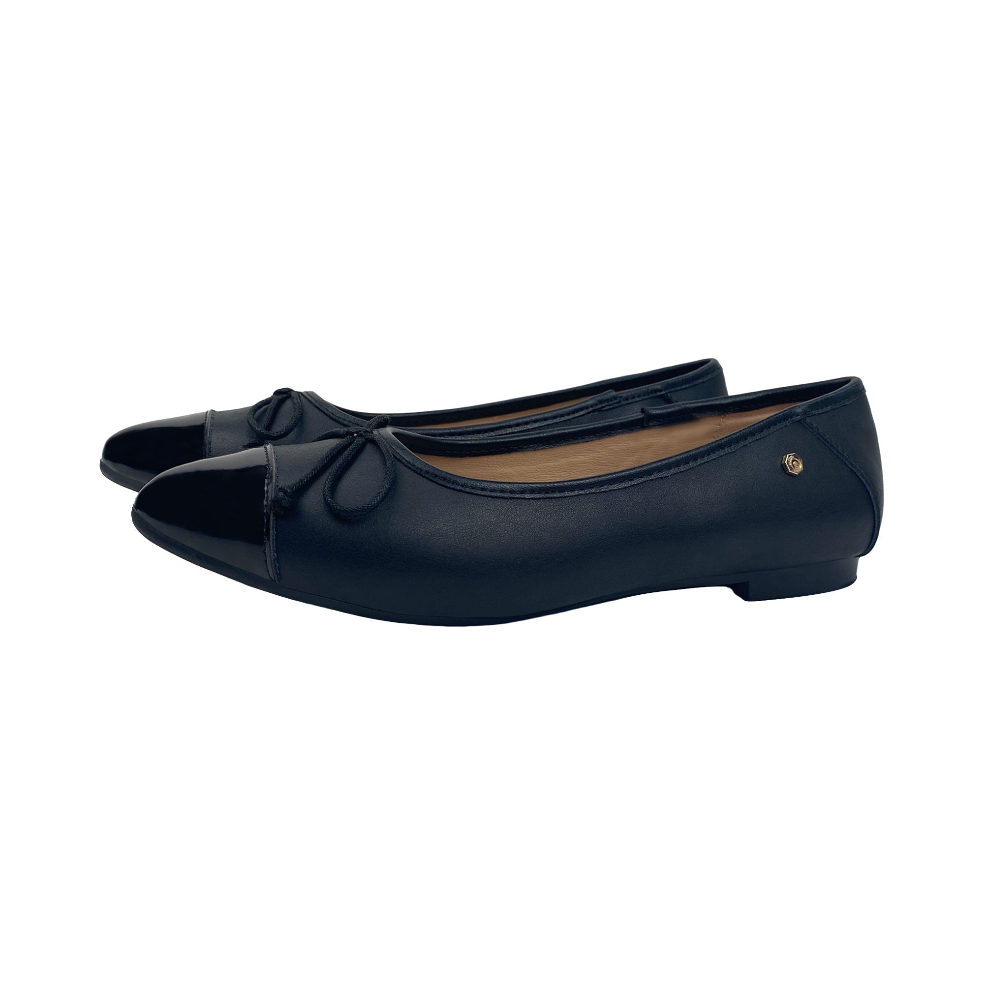 Black Leather Ballet Slipper