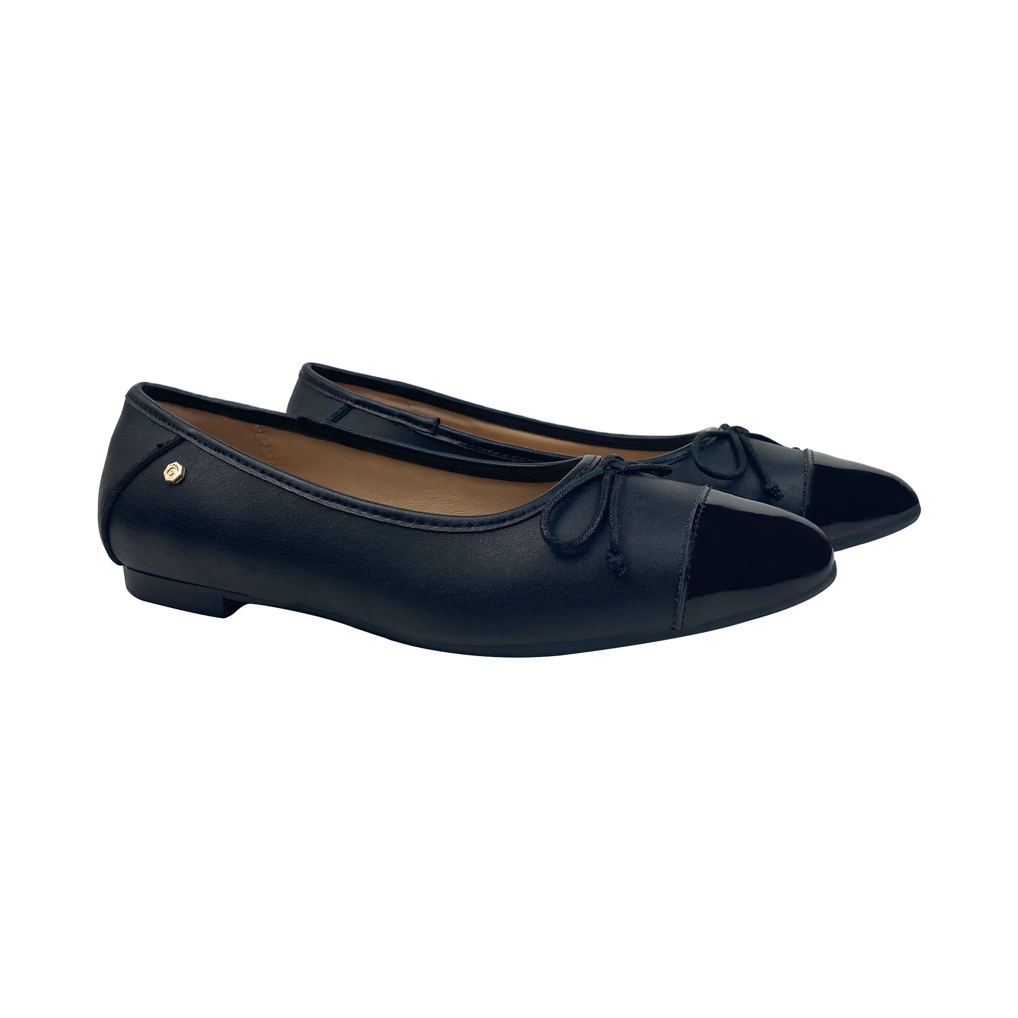 Black Leather Ballet Slipper