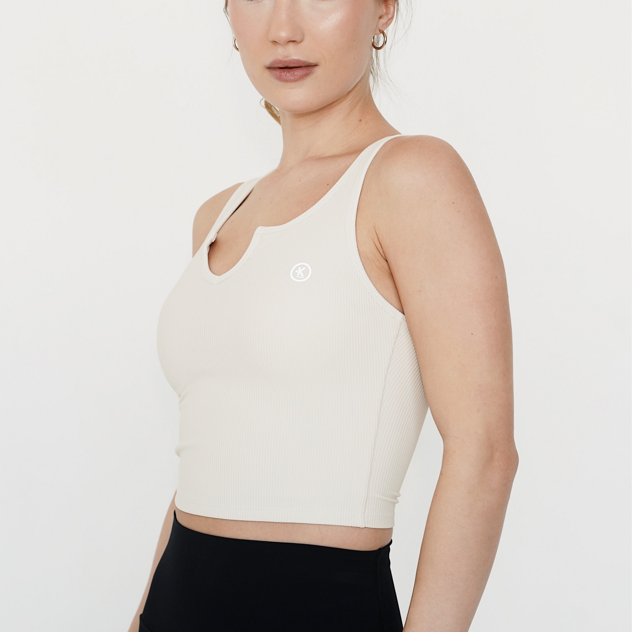 I Am Self Love Ribbed Quick-Dry Butter Ivory Tank