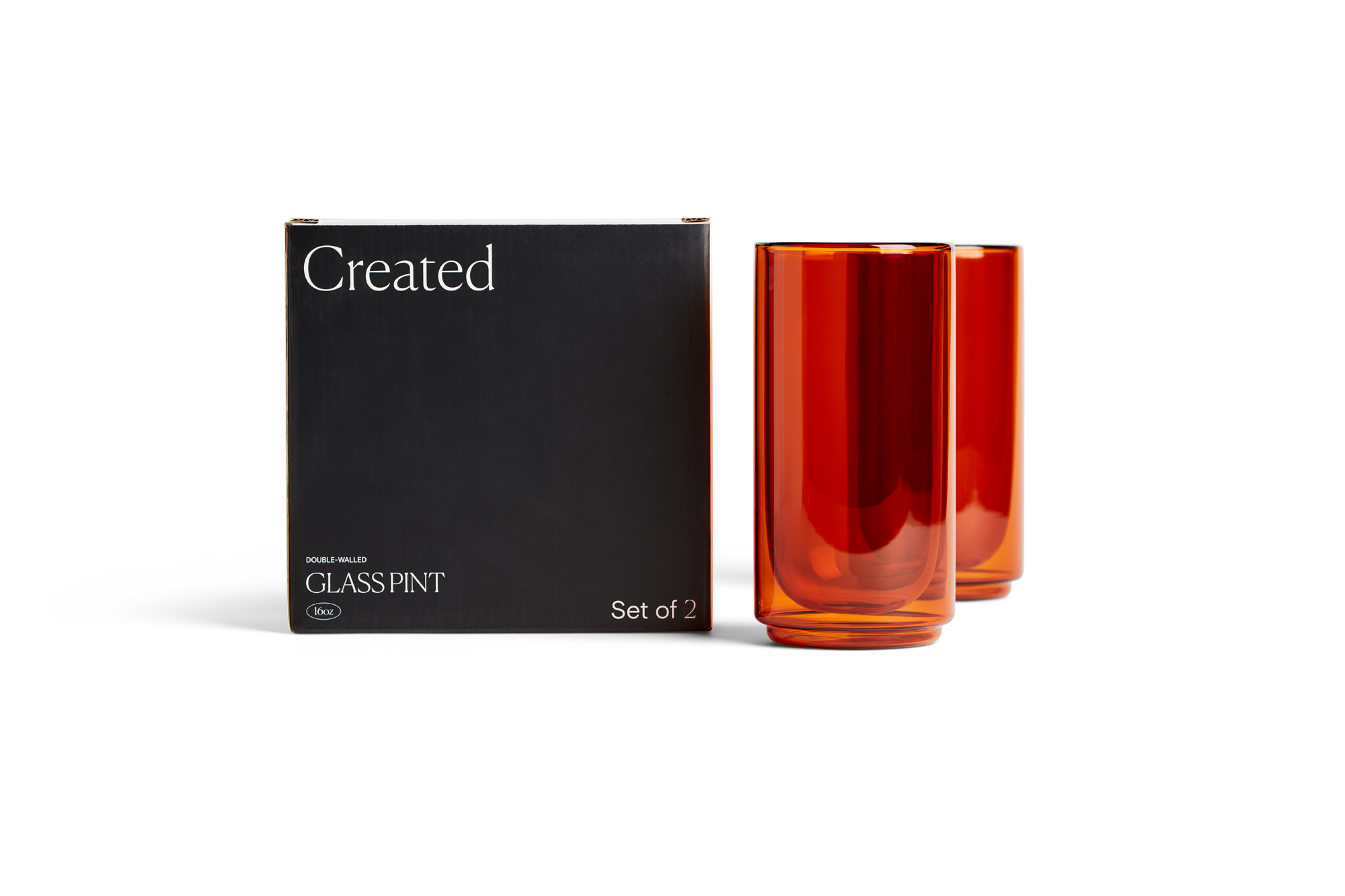 Cove 16oz Glass Pint - Set of 2 - Amber