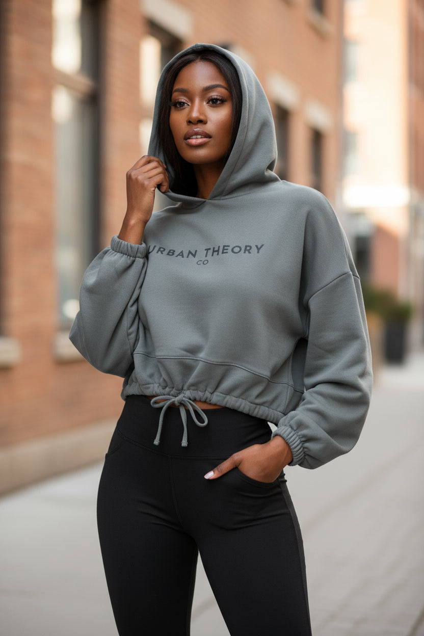 Urban Theory Co. Women’s Cropped Oversized Hoodie – Cozy Elevated Streetwear
