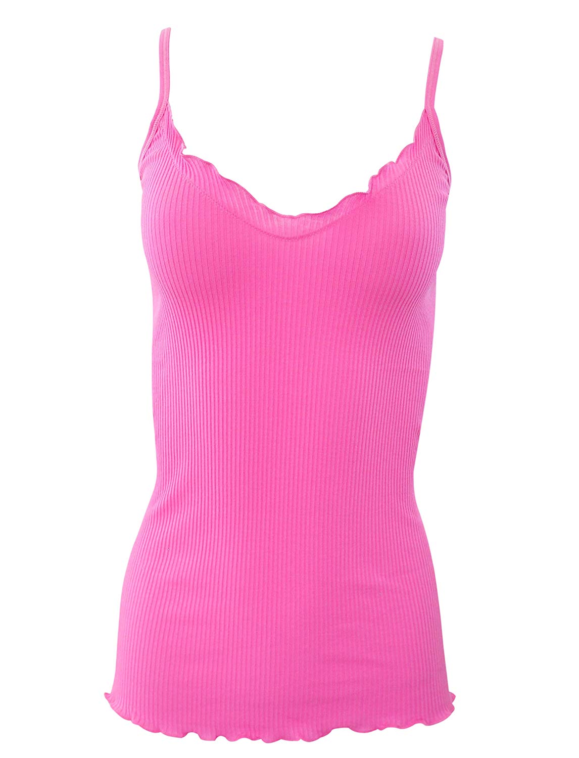 BASIC COTTON Free Spirit Premium Quality 100% Cotton Women's Spaghetti Straps Top Made in Italy