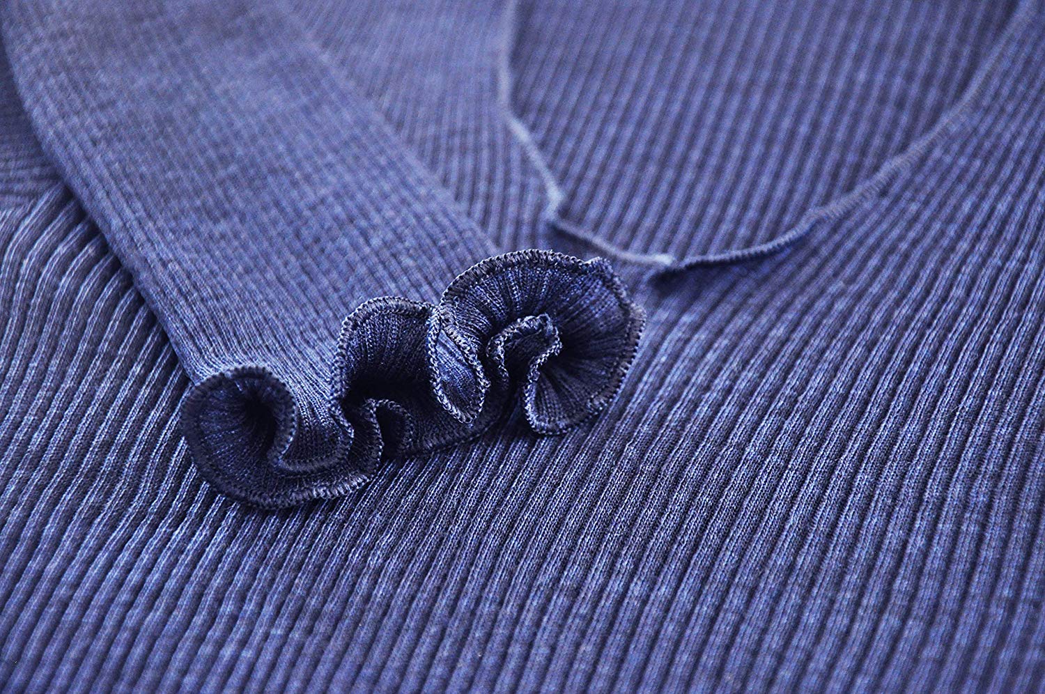 EGI Luxury Wool Silk V-Neck Long Sleeve Top. Proudly Made in Italy.