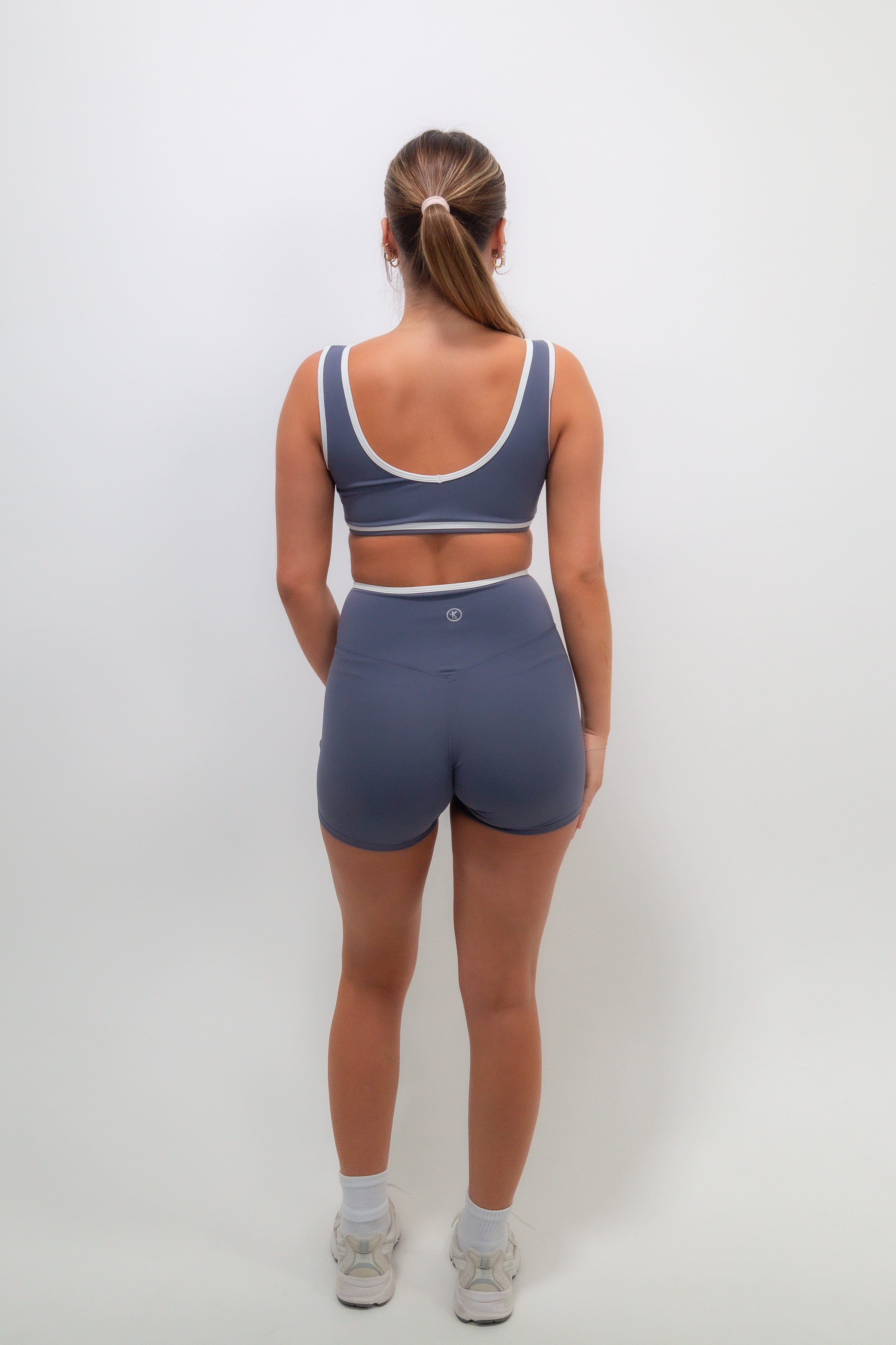 I Am Right Where I Need To Be Slate Blue Butter Shorts