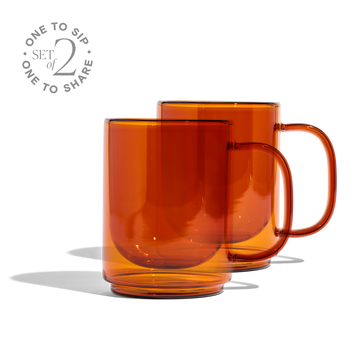 Cove 12oz Glass Mug - Set of 2 - Amber