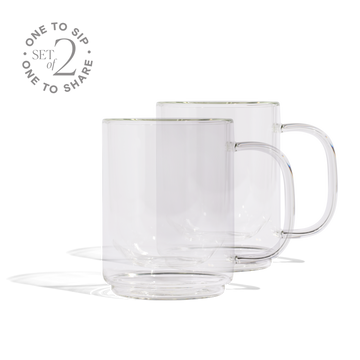 Cove 12oz Glass Mug - Set of 2 - Clear