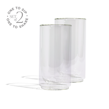 Cove 16oz Glass Pint - Set of 2 - Clear