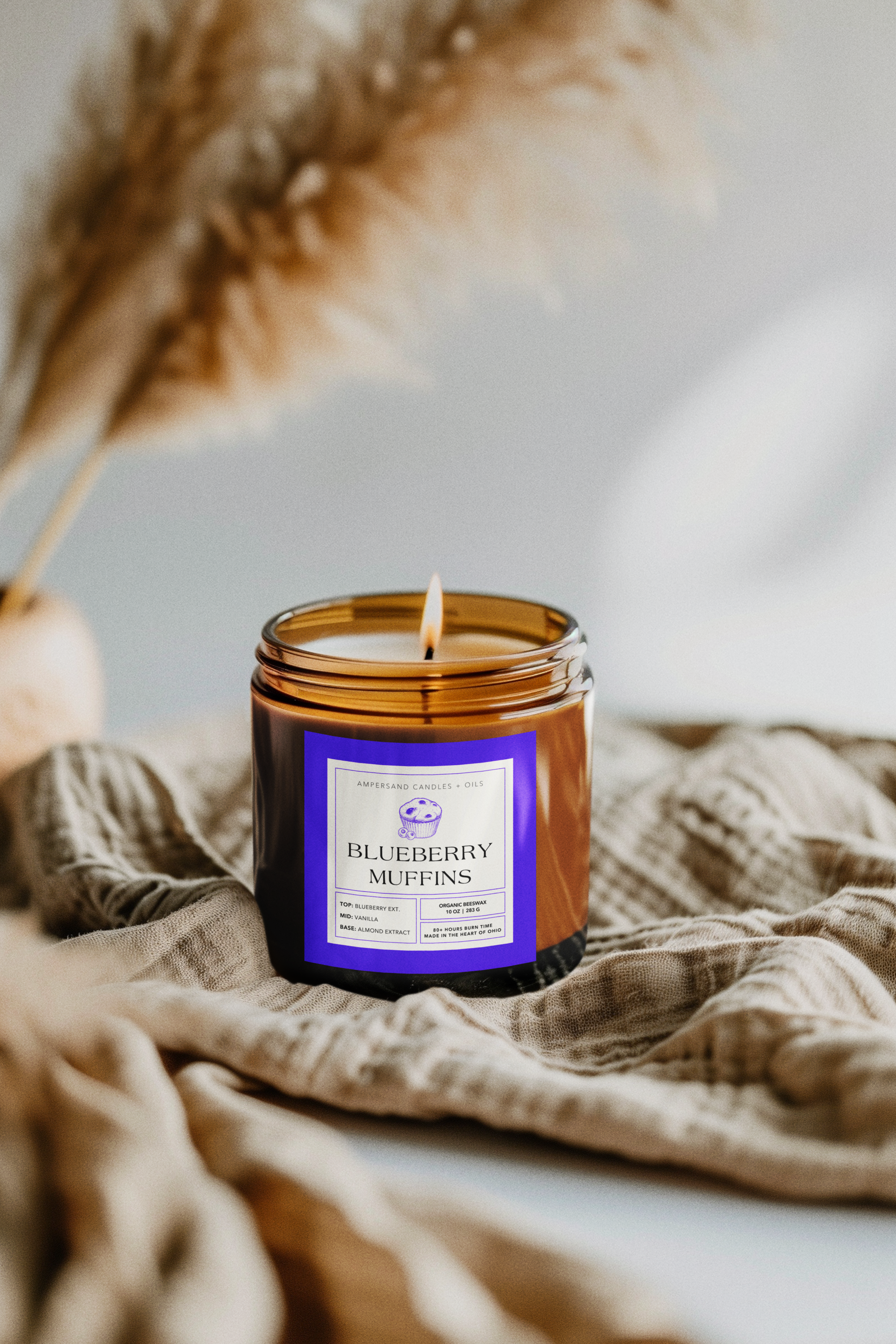 Blueberry Muffins Beeswax Candle (10oz)