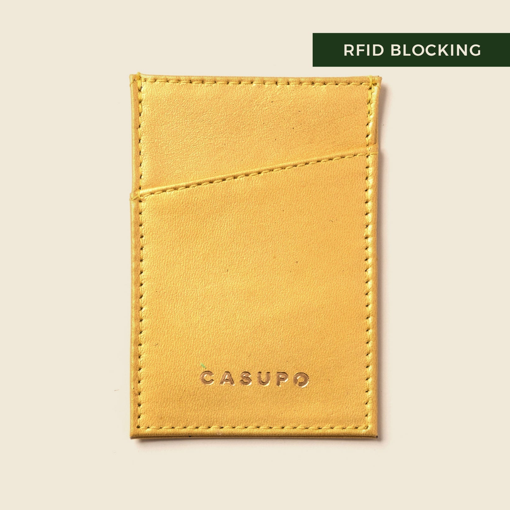 Minimalist Wallet With RFID Protection - Metallic Yellow