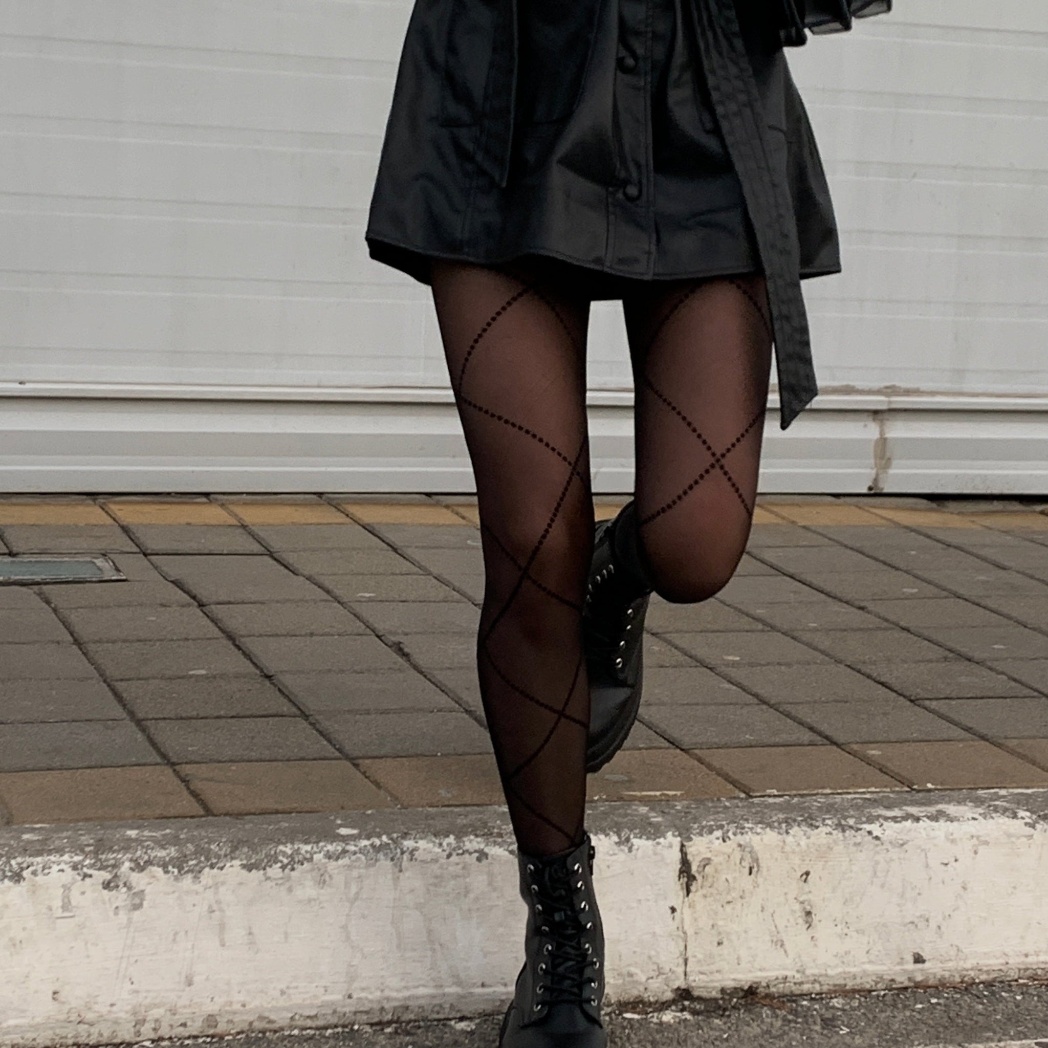 Fantasy Tights Conte Galerie - Lace-Up Imitation