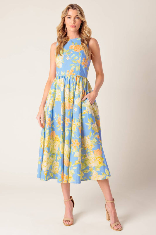 DREAMSCAPE POWDER BLUE MIDI DRESS