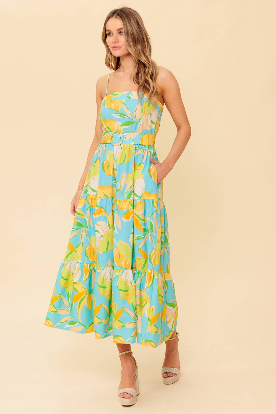 PERFECTION BOUND WOVEN MIDI DRESS