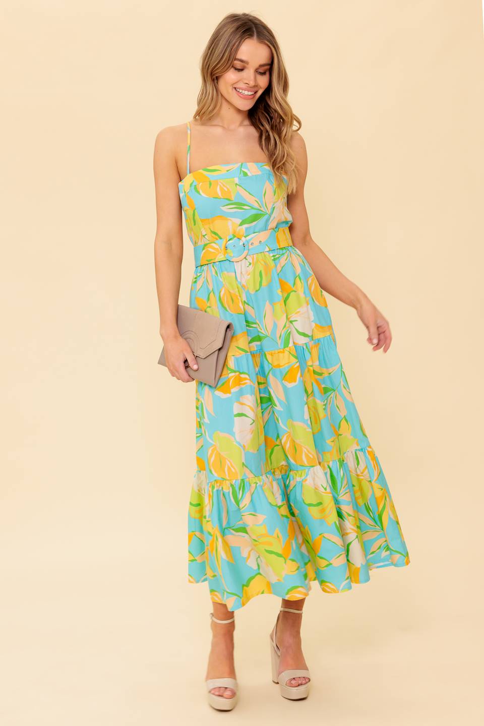 PERFECTION BOUND WOVEN MIDI DRESS