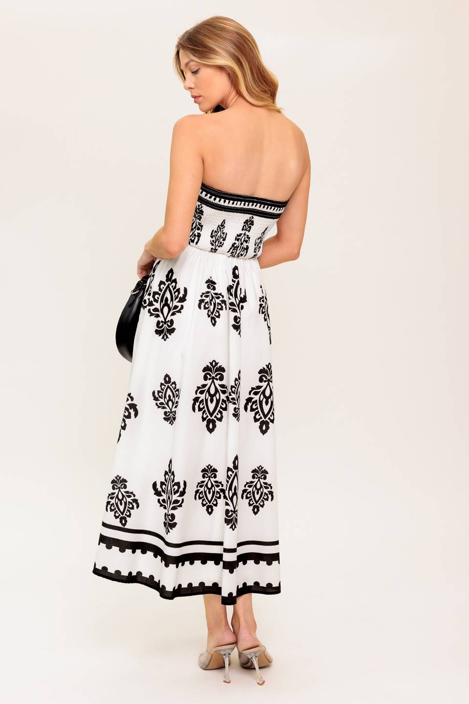 MIDNIGHT WOVEN MIDI DRESS