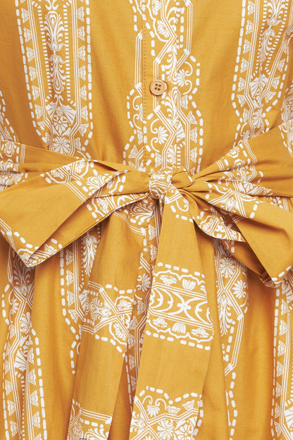 DESERT BLOOM WOVEN MIDI DRESS