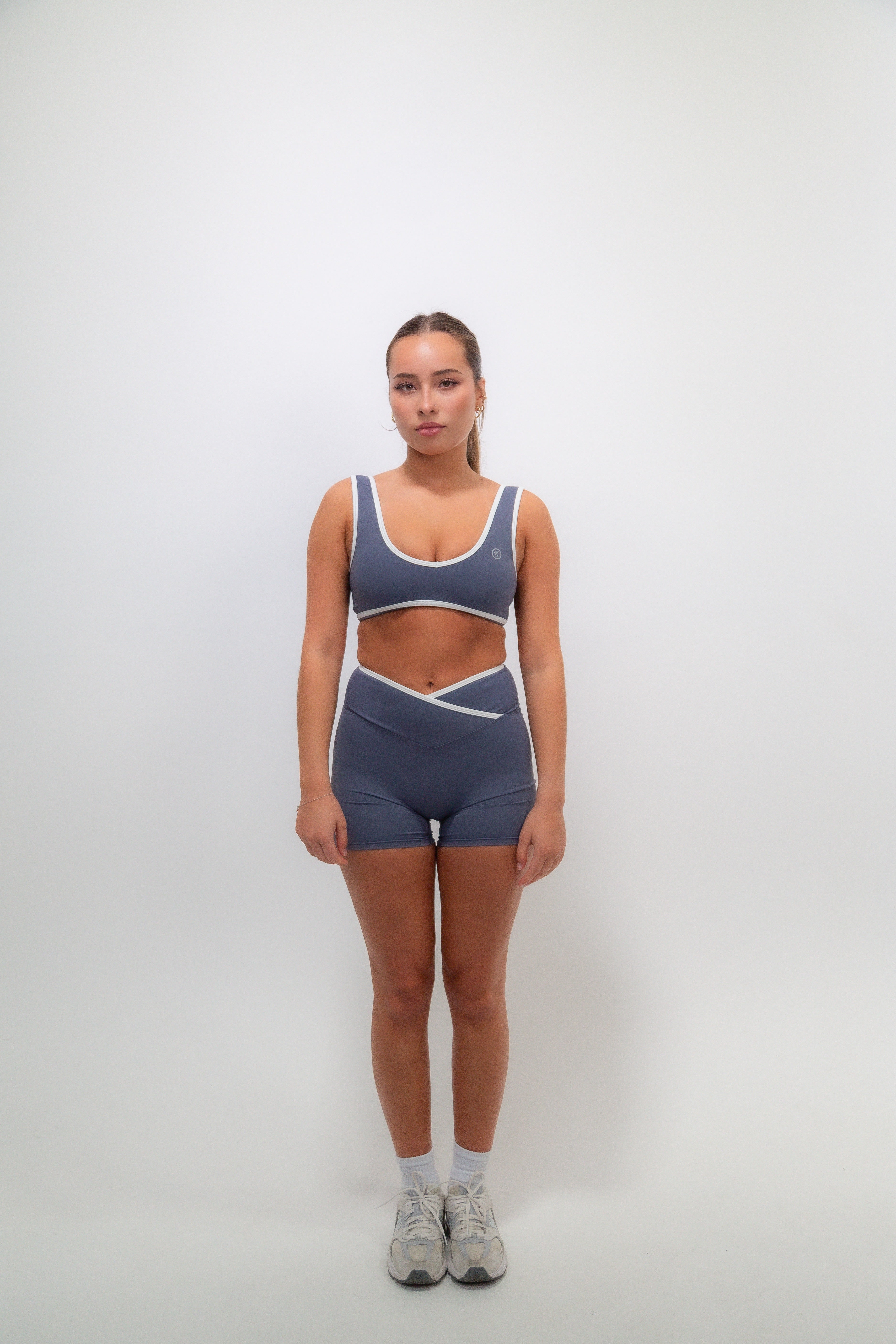 I Am Right Where I Need To Be Slate Blue Butter Shorts