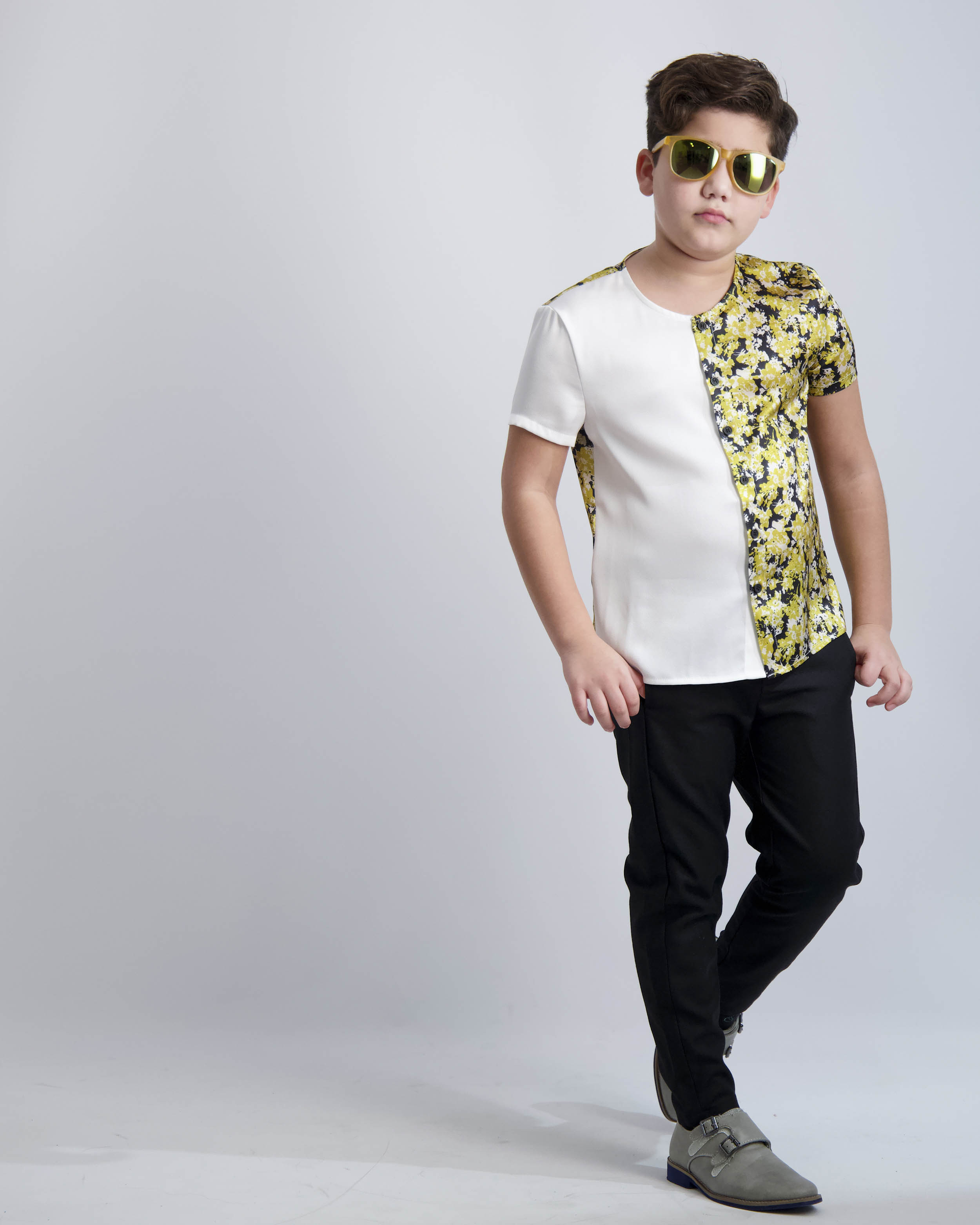 Floral Half Print Shirt