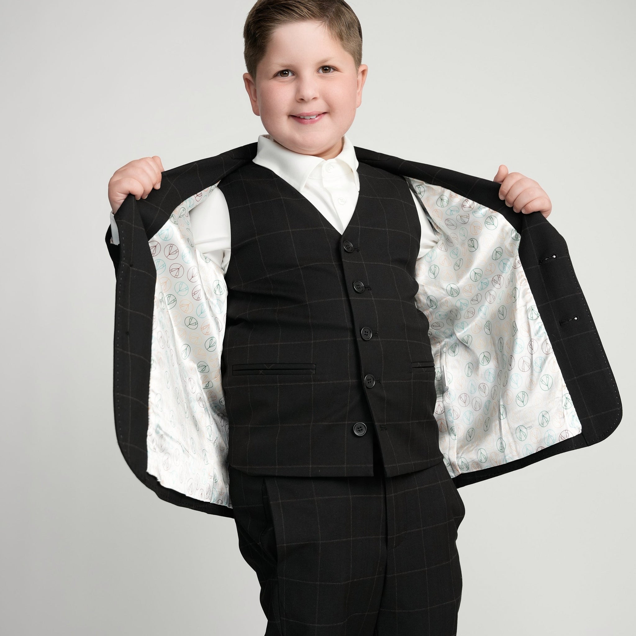 Black Windowpane Dress Vest