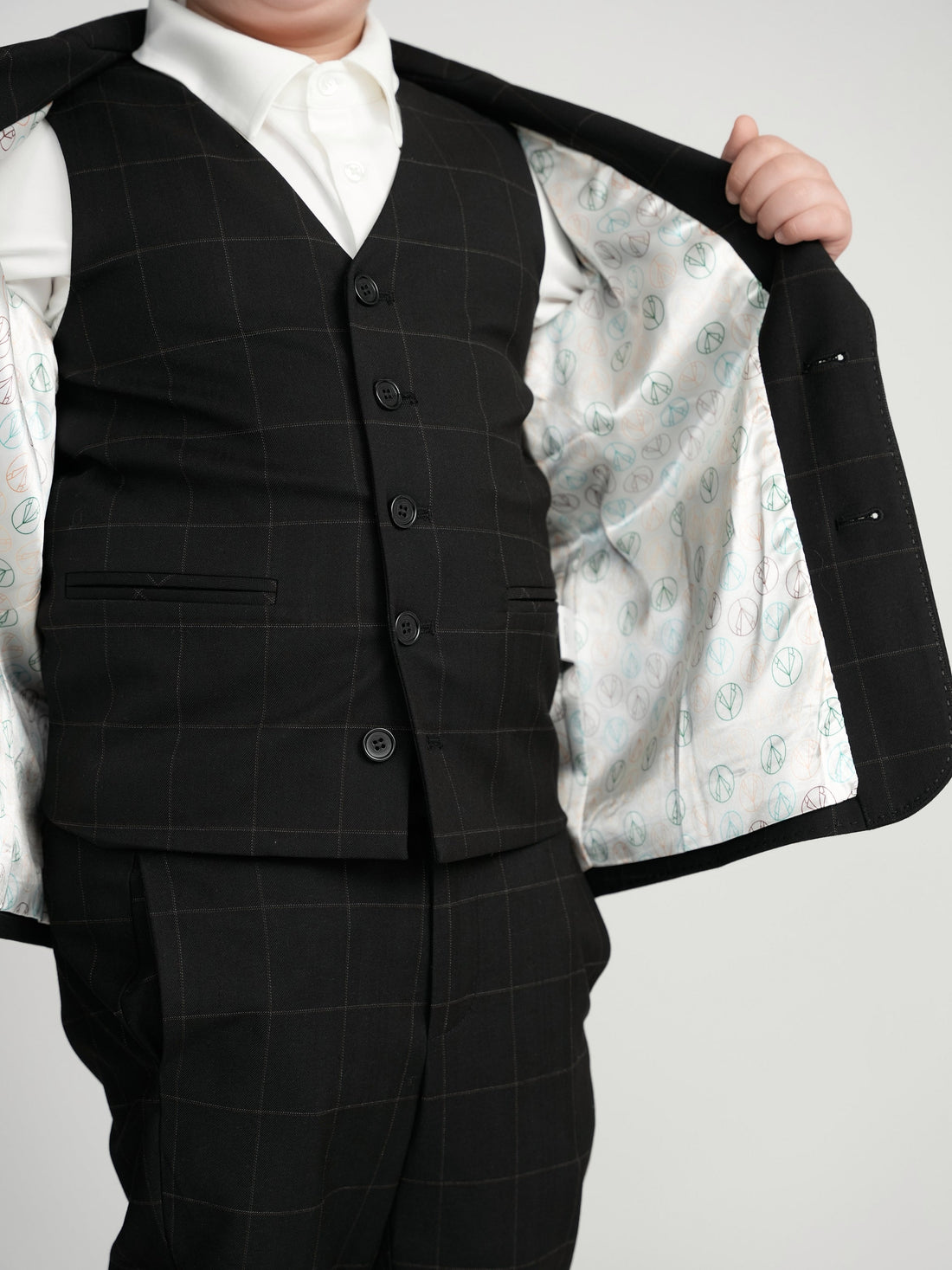 Black Windowpane Dress Vest