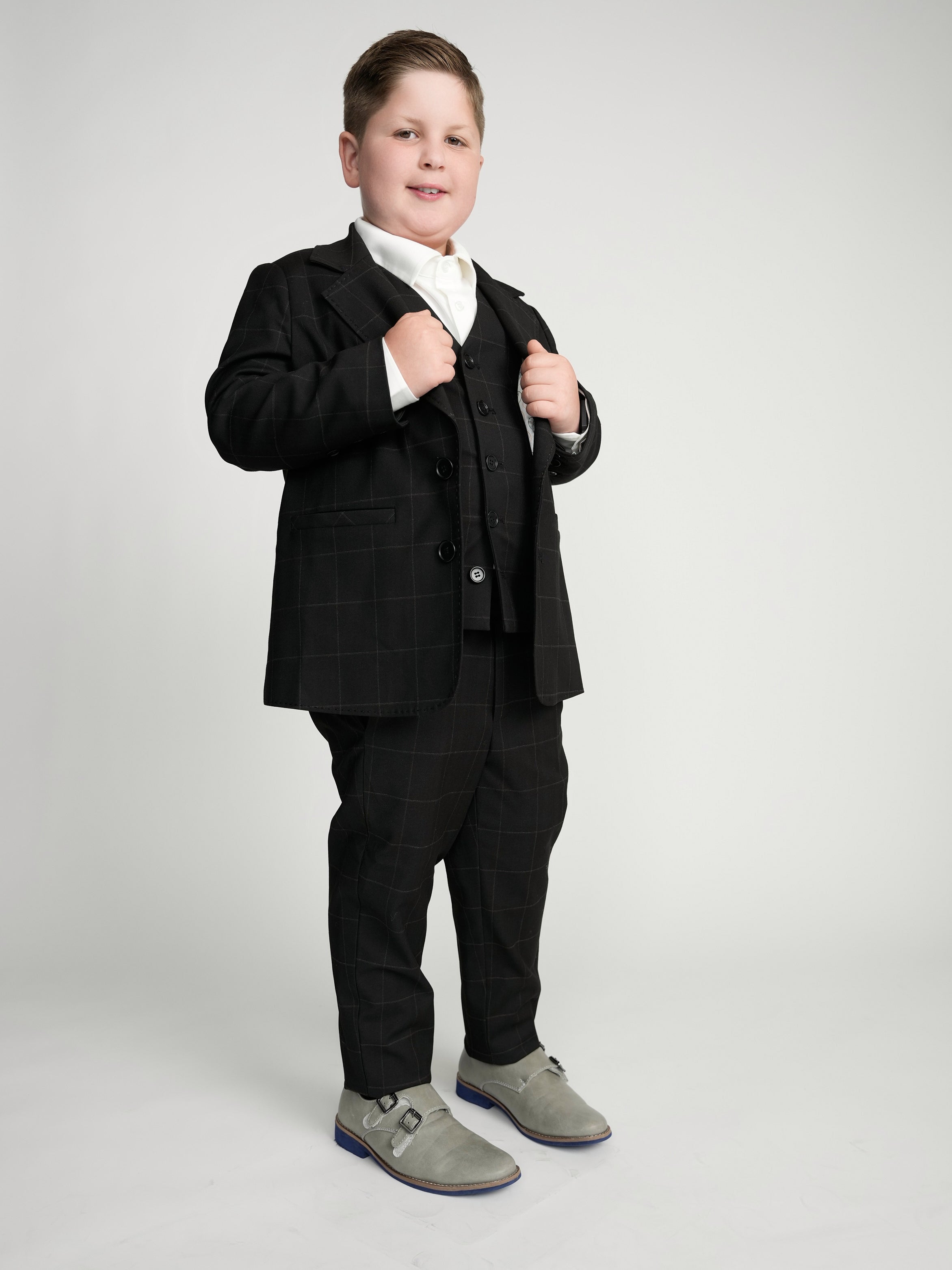 Black Windowpane Dress Vest