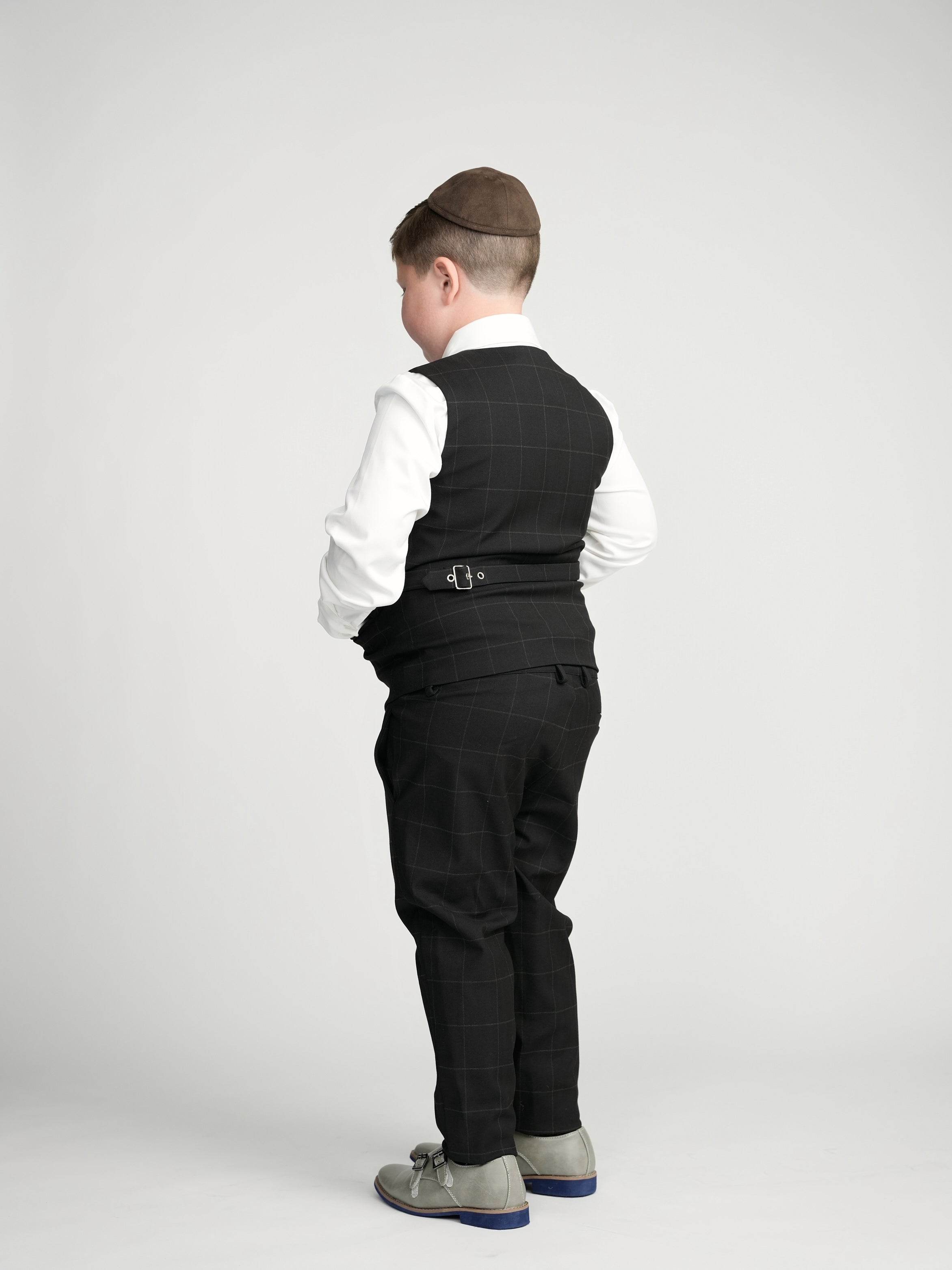 Black Windowpane Dress Vest