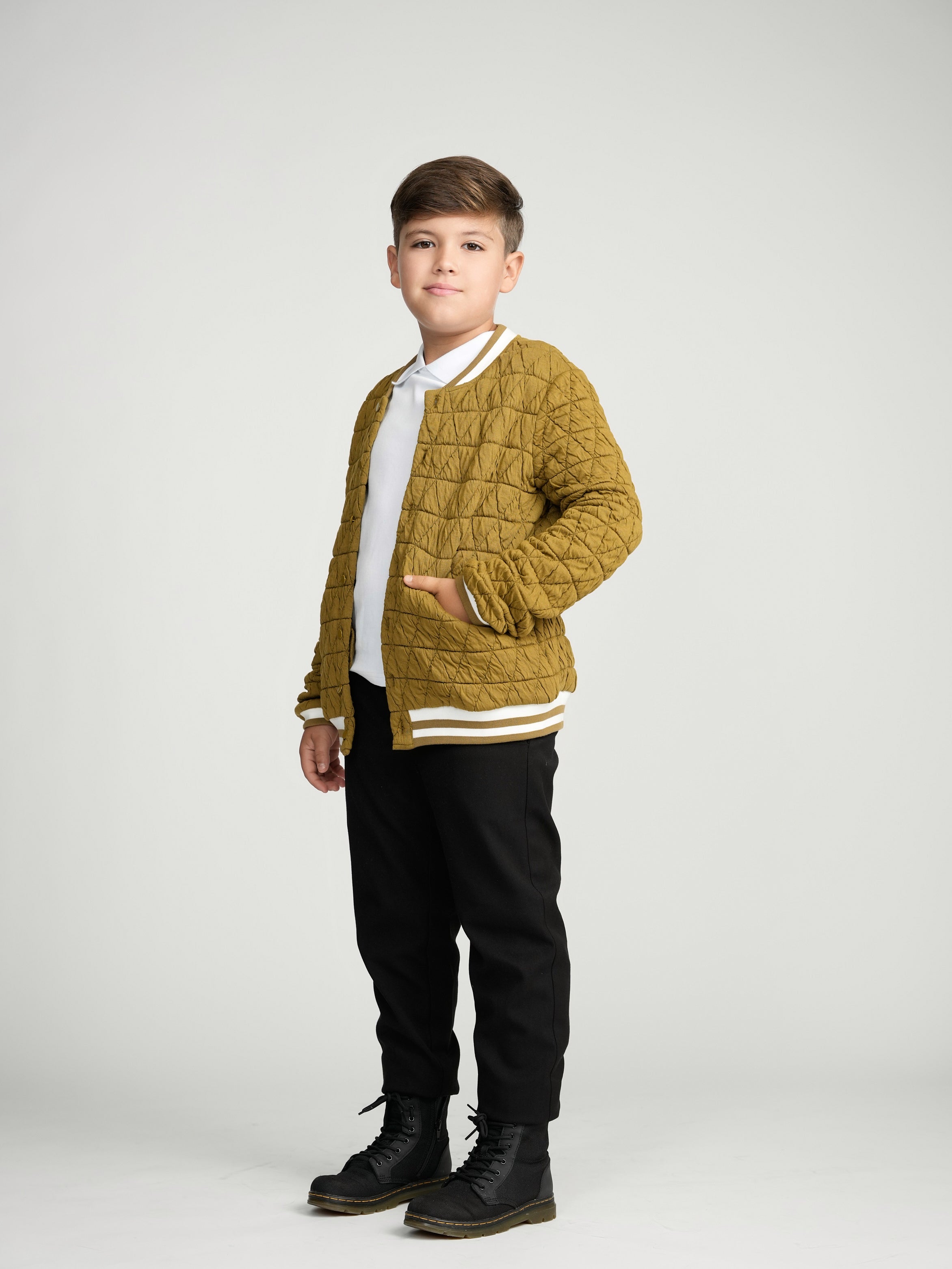 Golden Brown Varsity Bomber