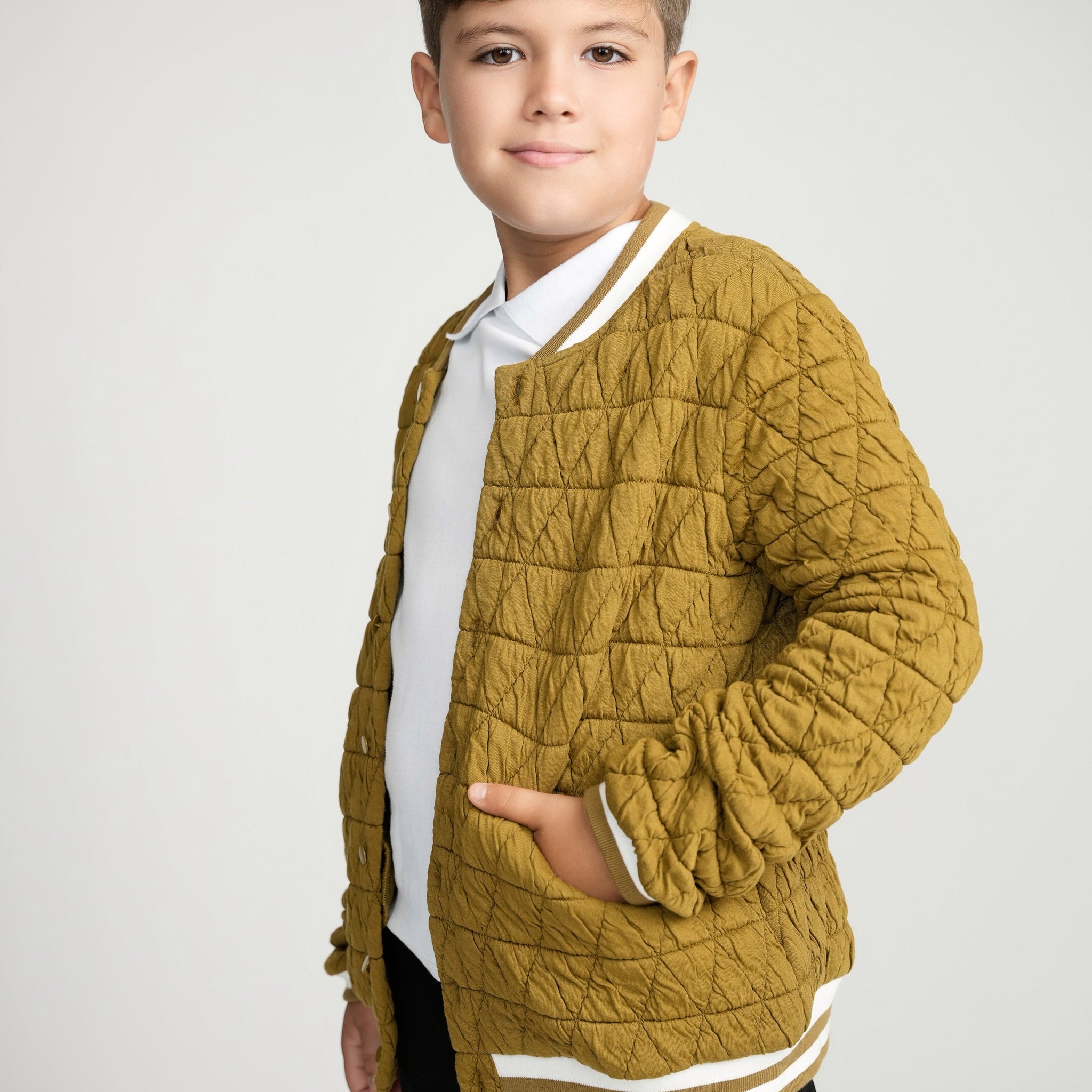 Golden Brown Varsity Bomber