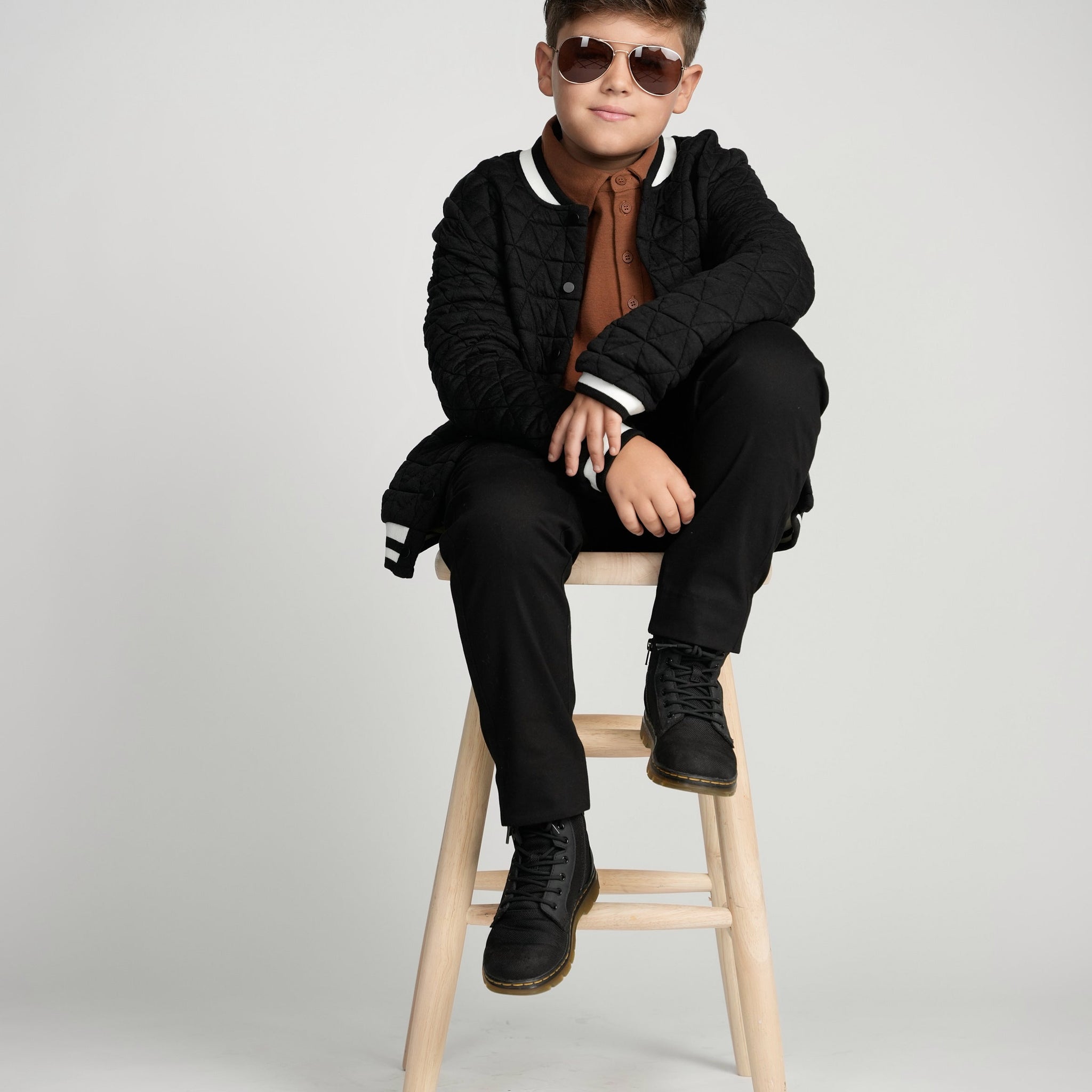 Black Varsity Bomber