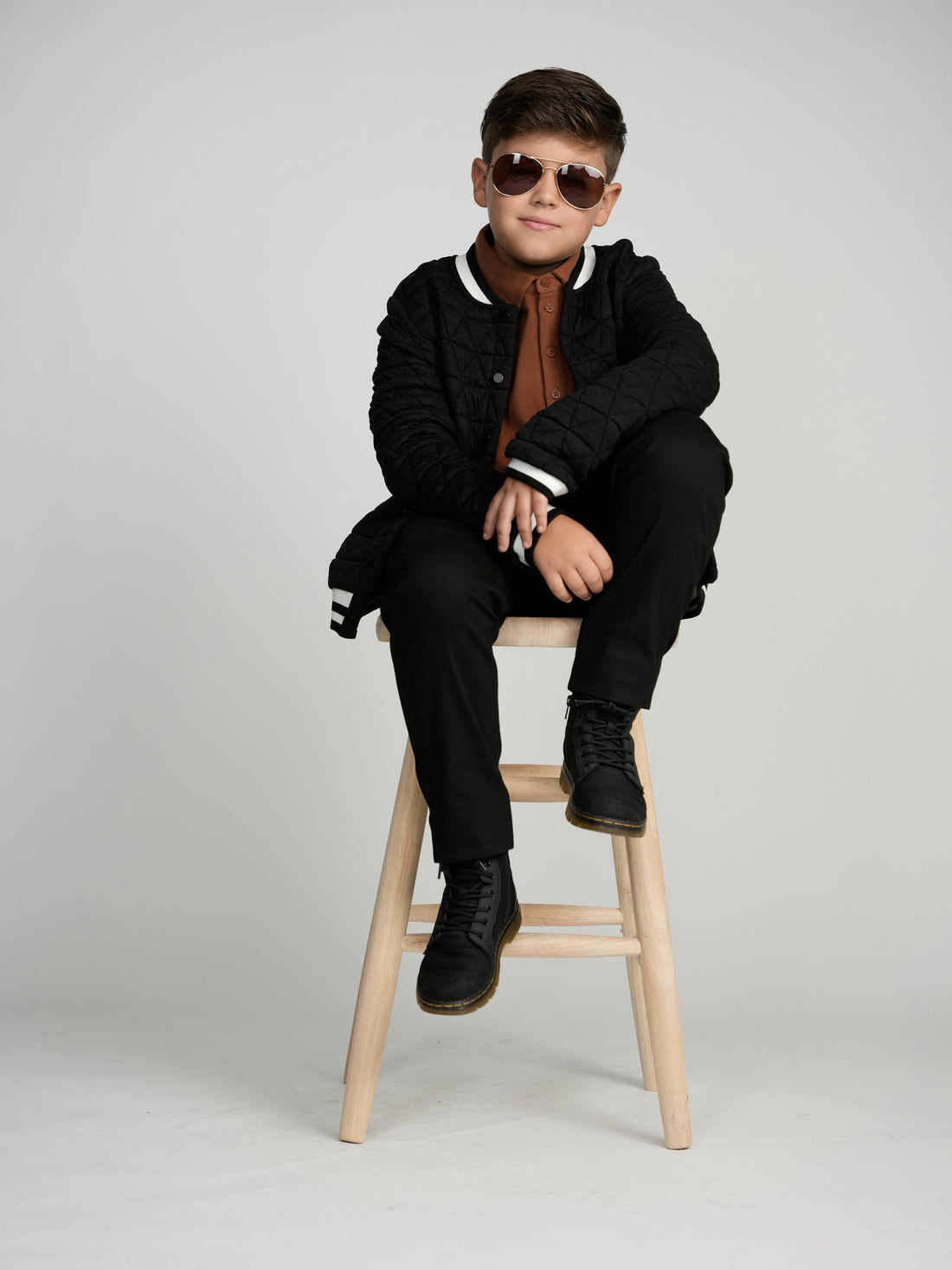 Black Varsity Bomber