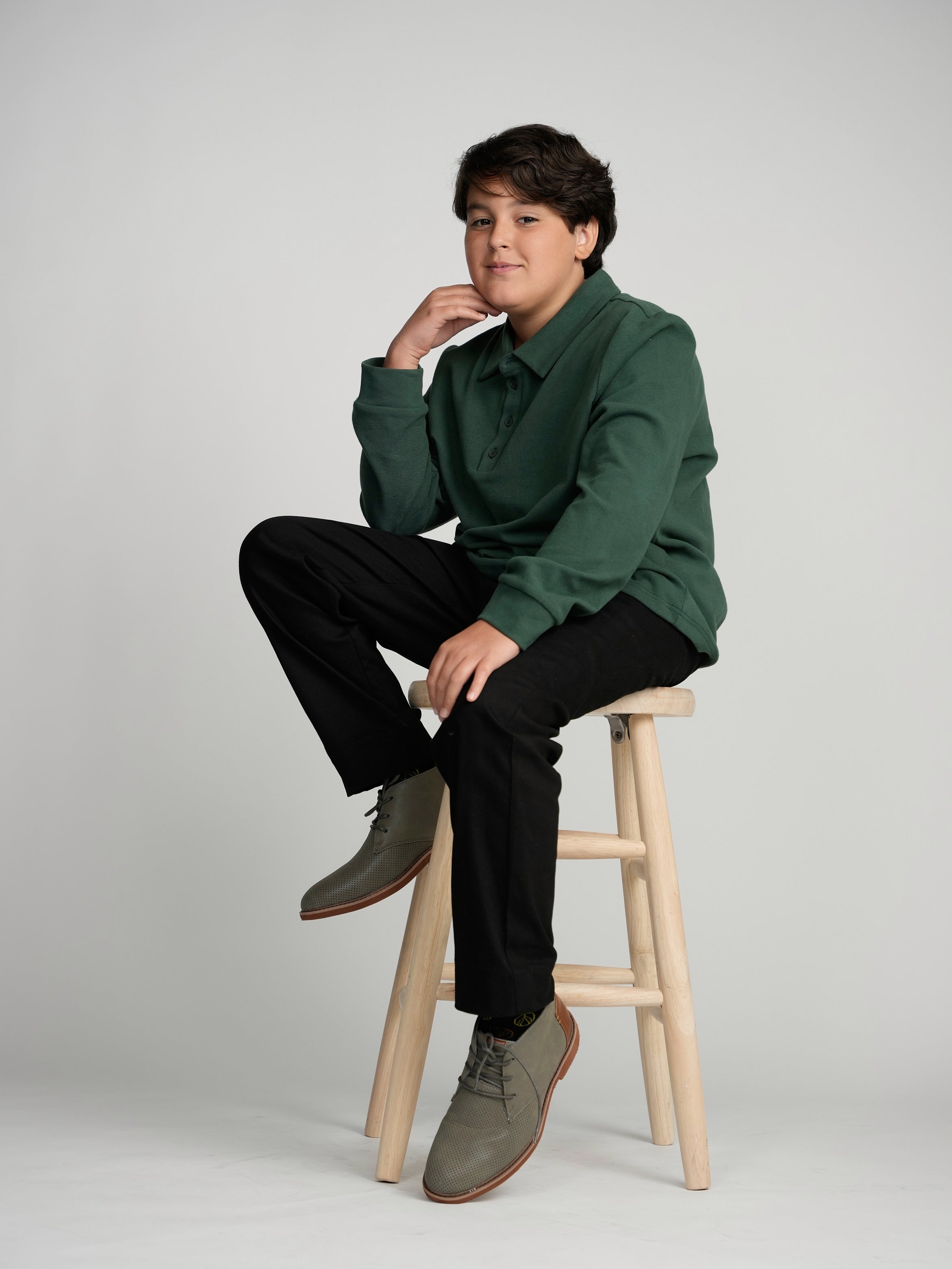 Forest Cuffed Polo (Long Sleeve)