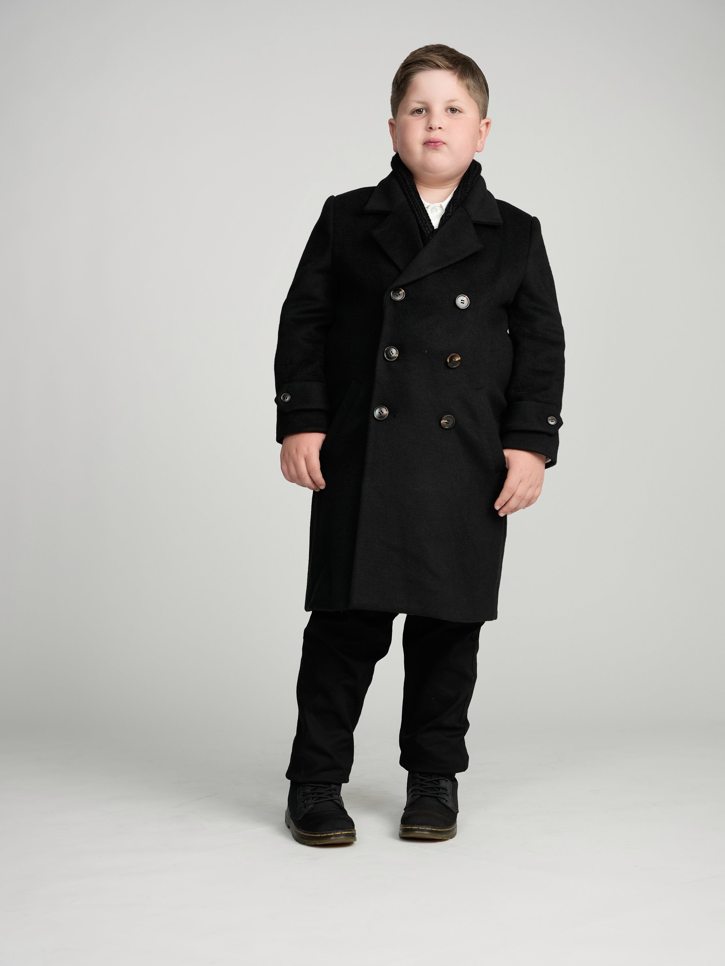 Black Double Breasted Peacoat